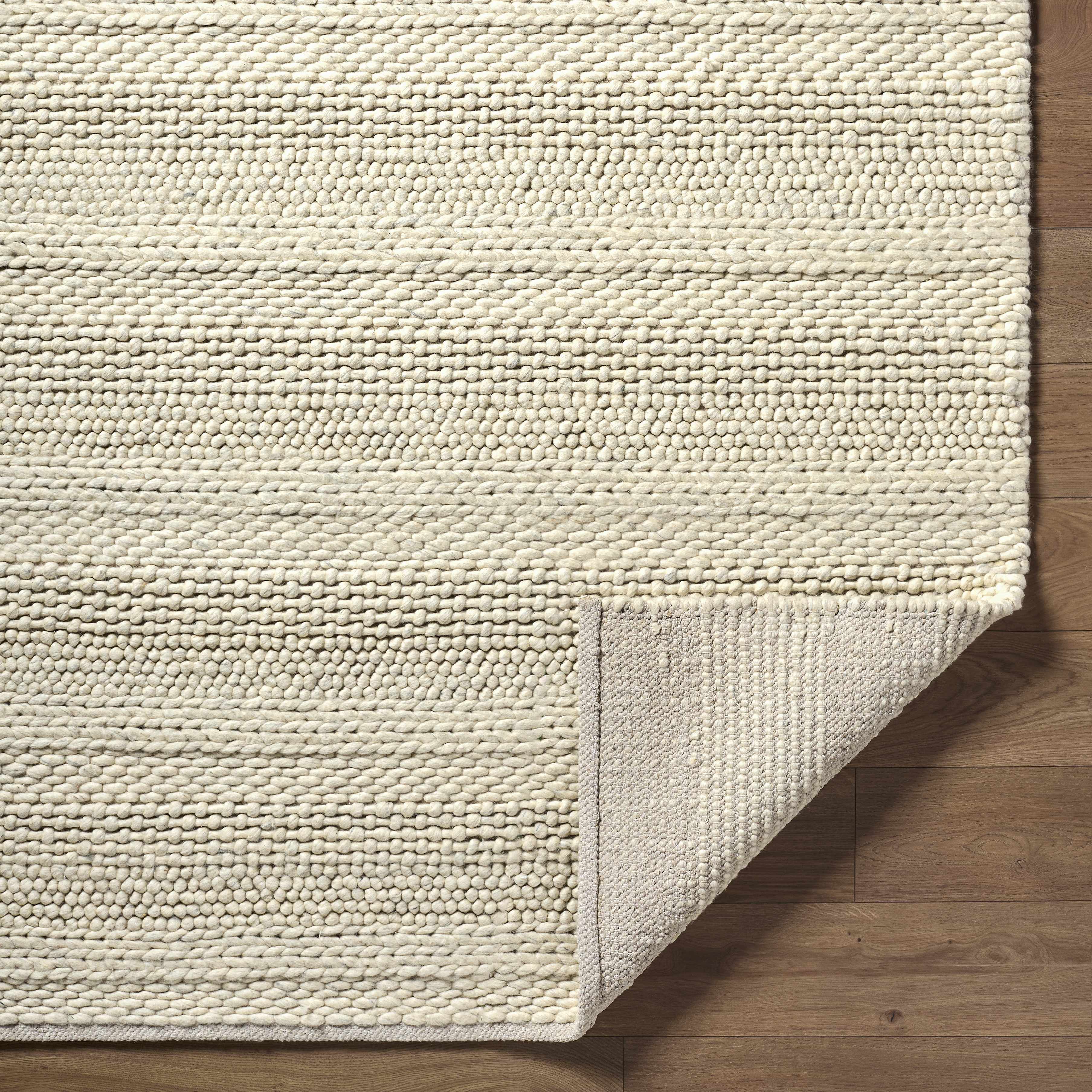 Clarke Beige Textured Wool Rug - Image 9