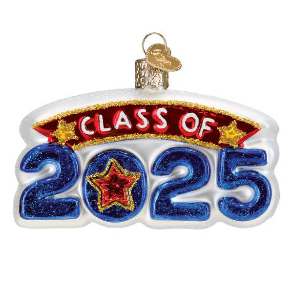 Class Of 2025 Handcrafted Glass Graduation Ornament - Image 3