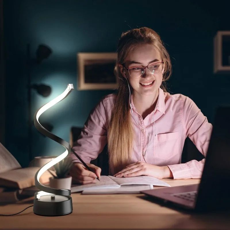 Classic Creative Spiral LED Table Lamp, Modern Minimalist Dimmable Spiral Table Lamp, Adjustable Arm, Soft Light, Multifunction - Image 3