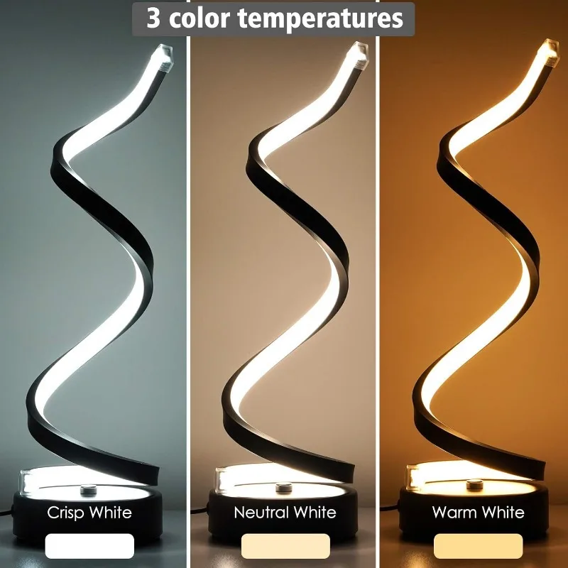 Classic Creative Spiral LED Table Lamp, Modern Minimalist Dimmable Spiral Table Lamp, Adjustable Arm, Soft Light, Multifunction - Image 9
