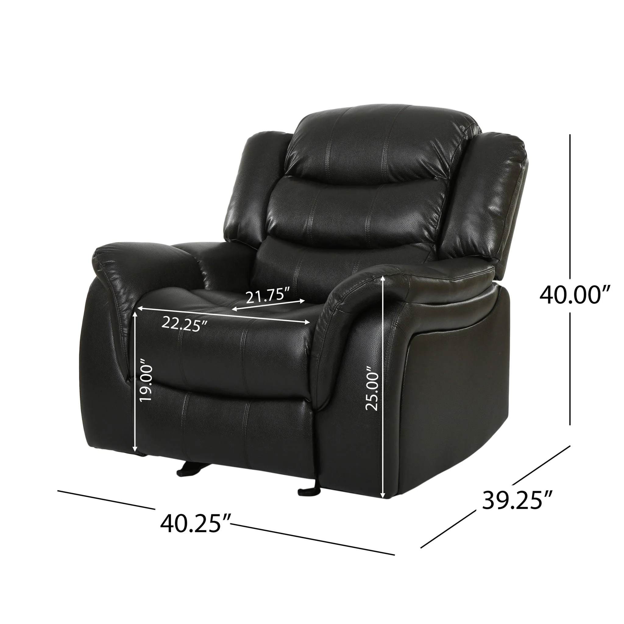 Classic Design Recliner, Upholstery Recliner, Glider Recliner - Black Berry - Image 3