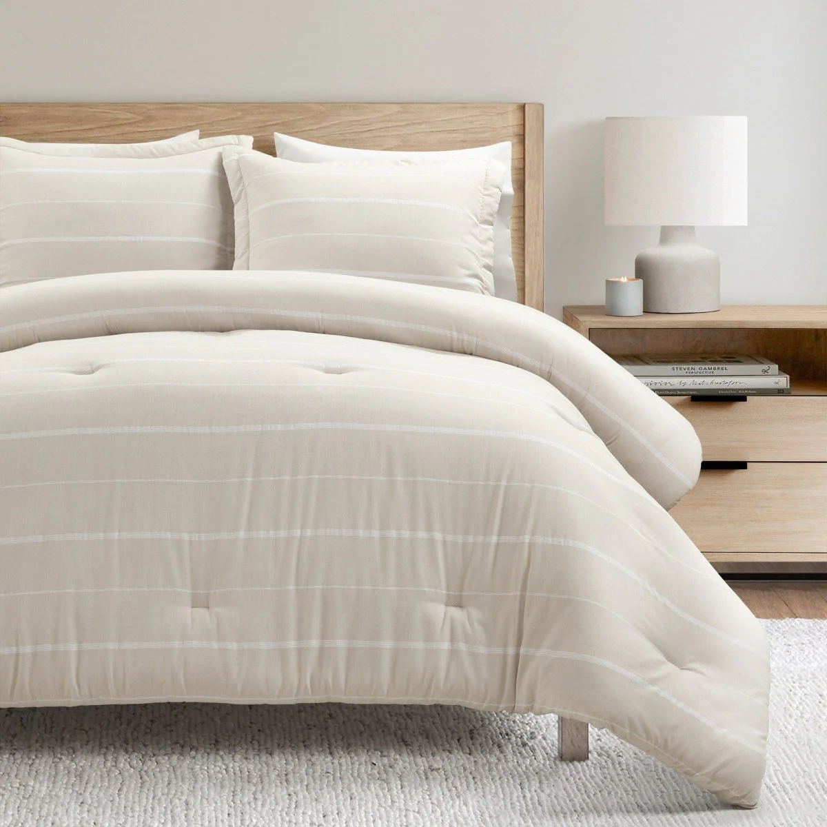 Classic Farmhouse Chalk Stripe 3 Piece Comforter Set - Image 5