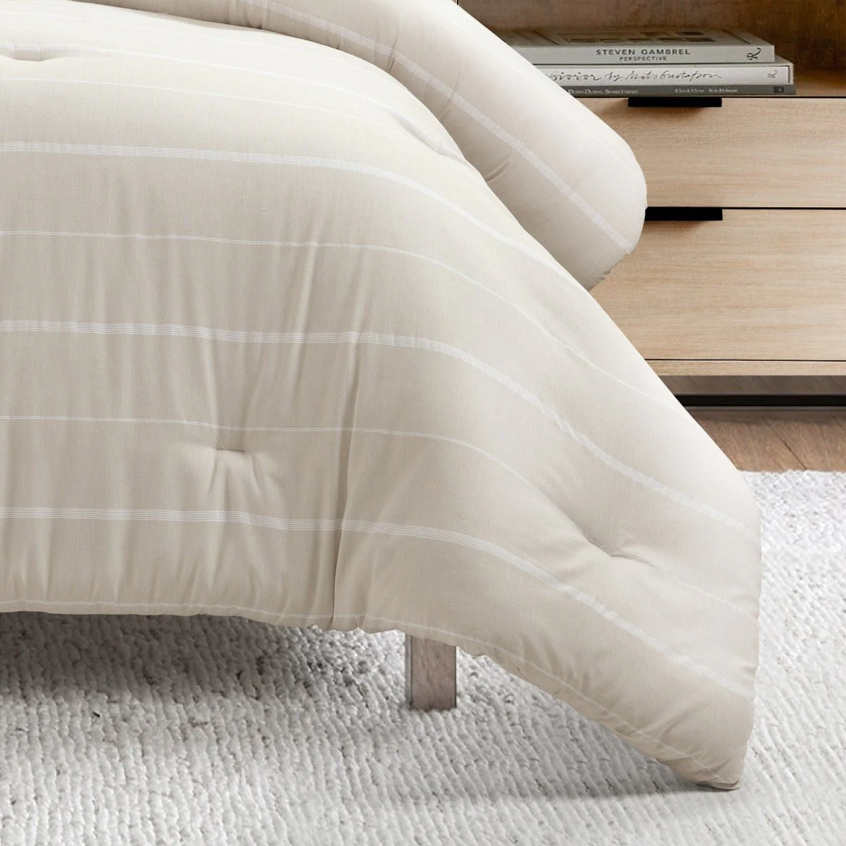 Classic Farmhouse Chalk Stripe 3 Piece Comforter Set - Image 9
