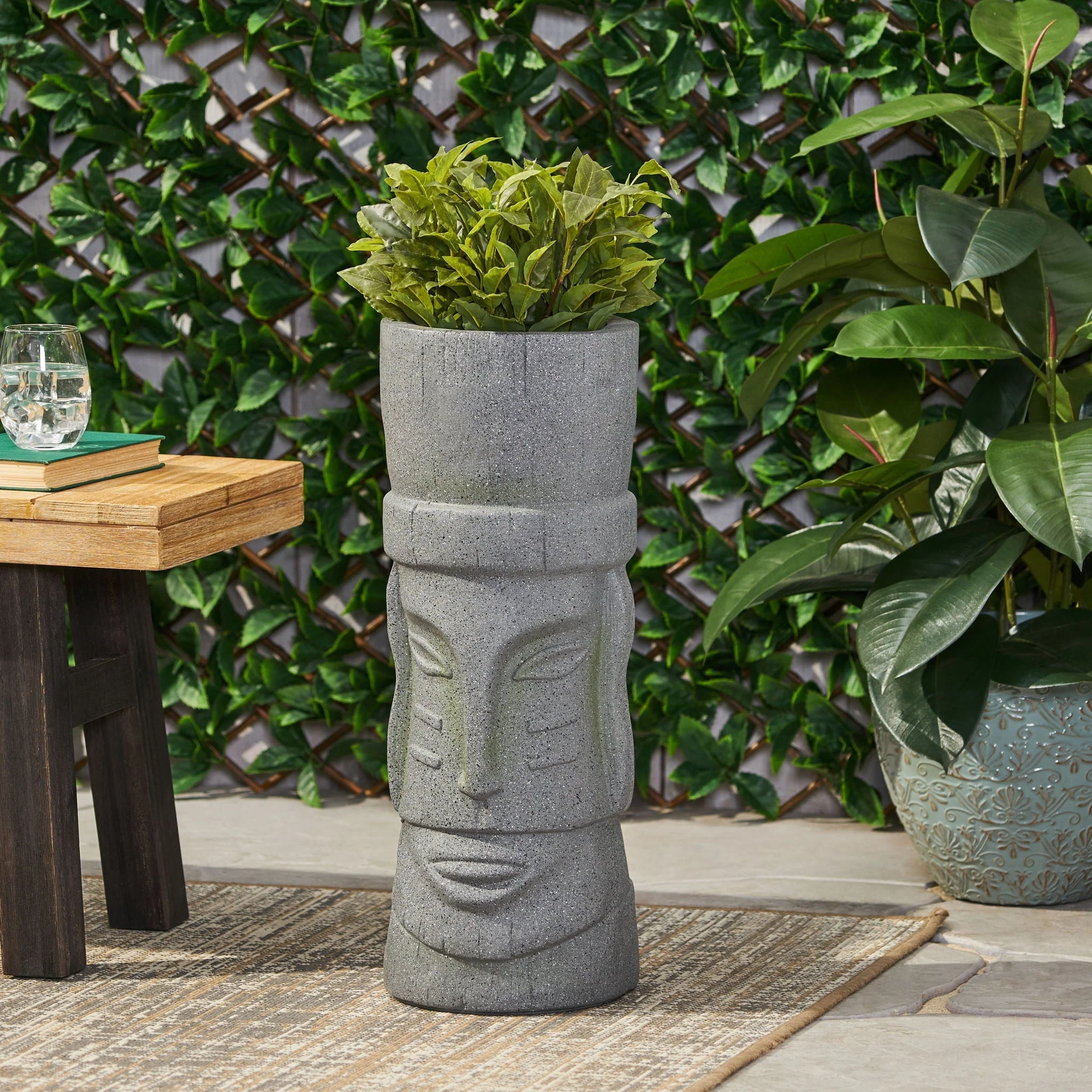 Classic Flower Planter With Magnesium Oxide Material - Stone Gray - Image 3