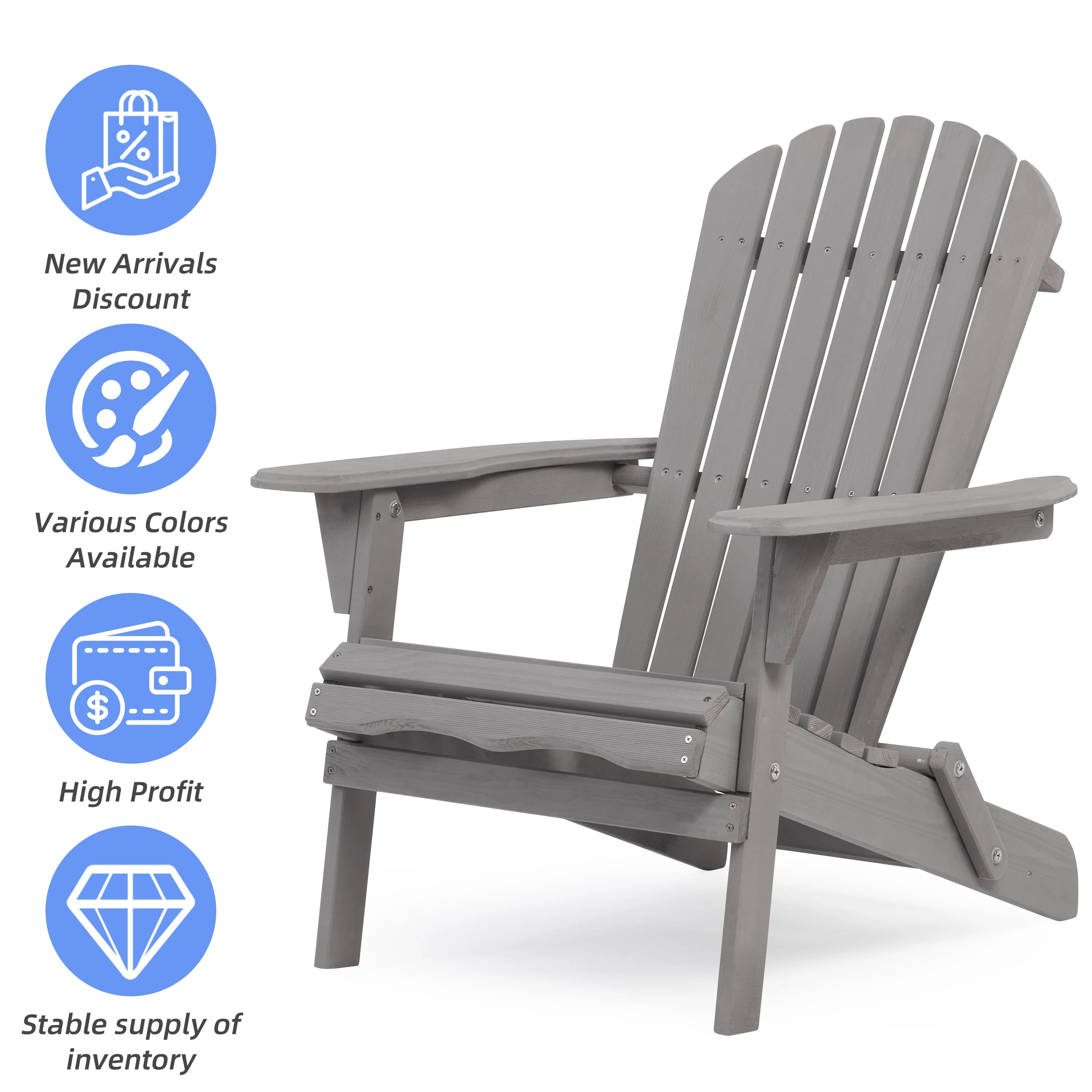 Classic Gray Cedar Wood Lounge Patio Chair Set of 2 for Garden and Outdoor Use - Image 11