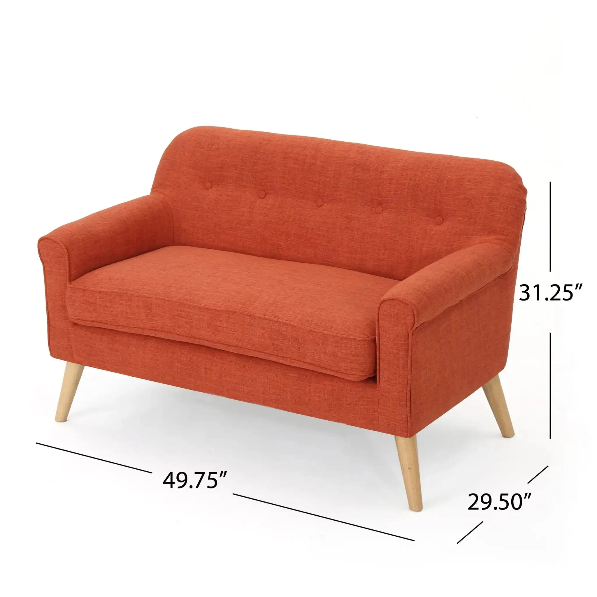 Classic Loveseat With Rolled Armrests And Button Tufting - Image 3
