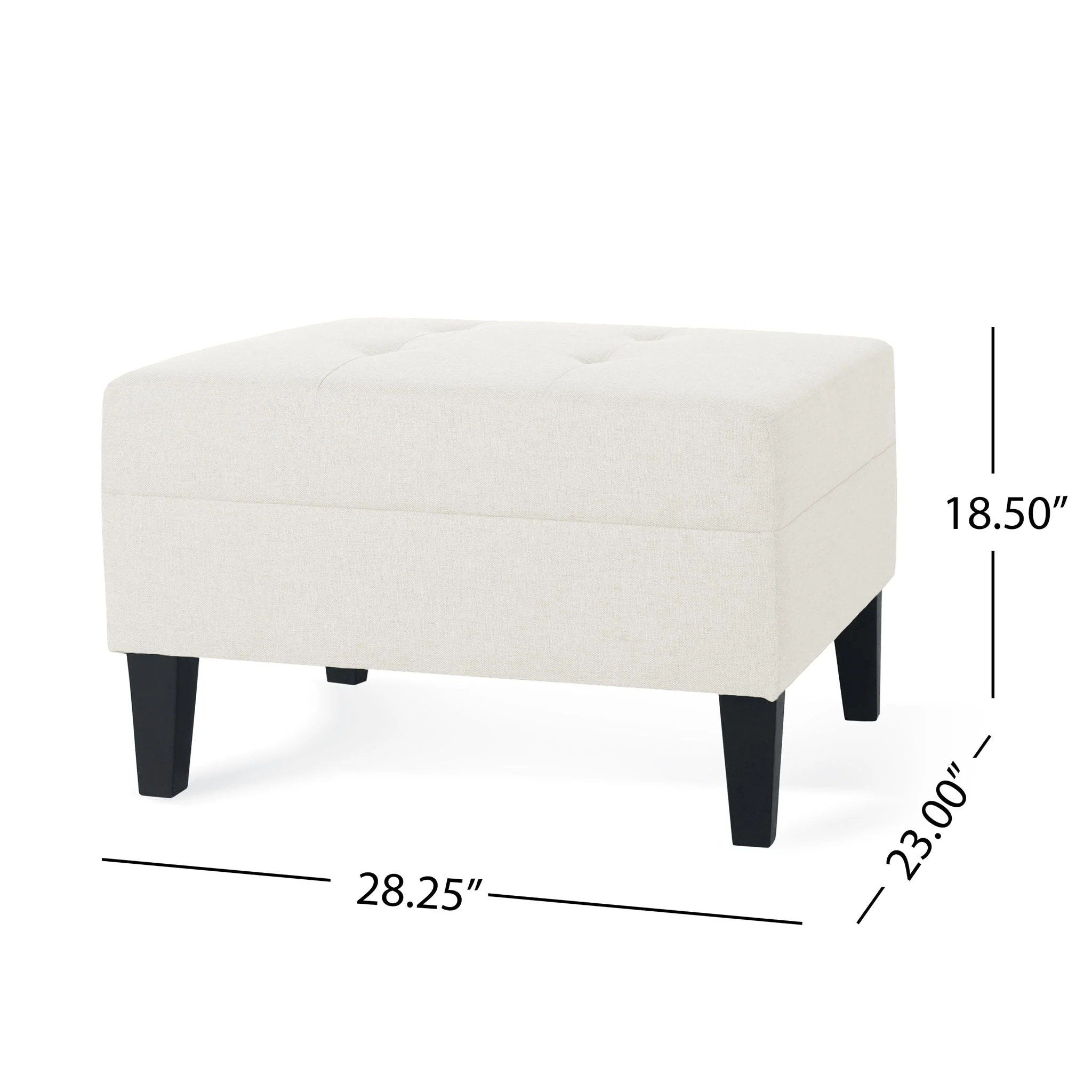 Classic Ottoman With Birch Wood Legs And Fabric Upholstery - Image 12