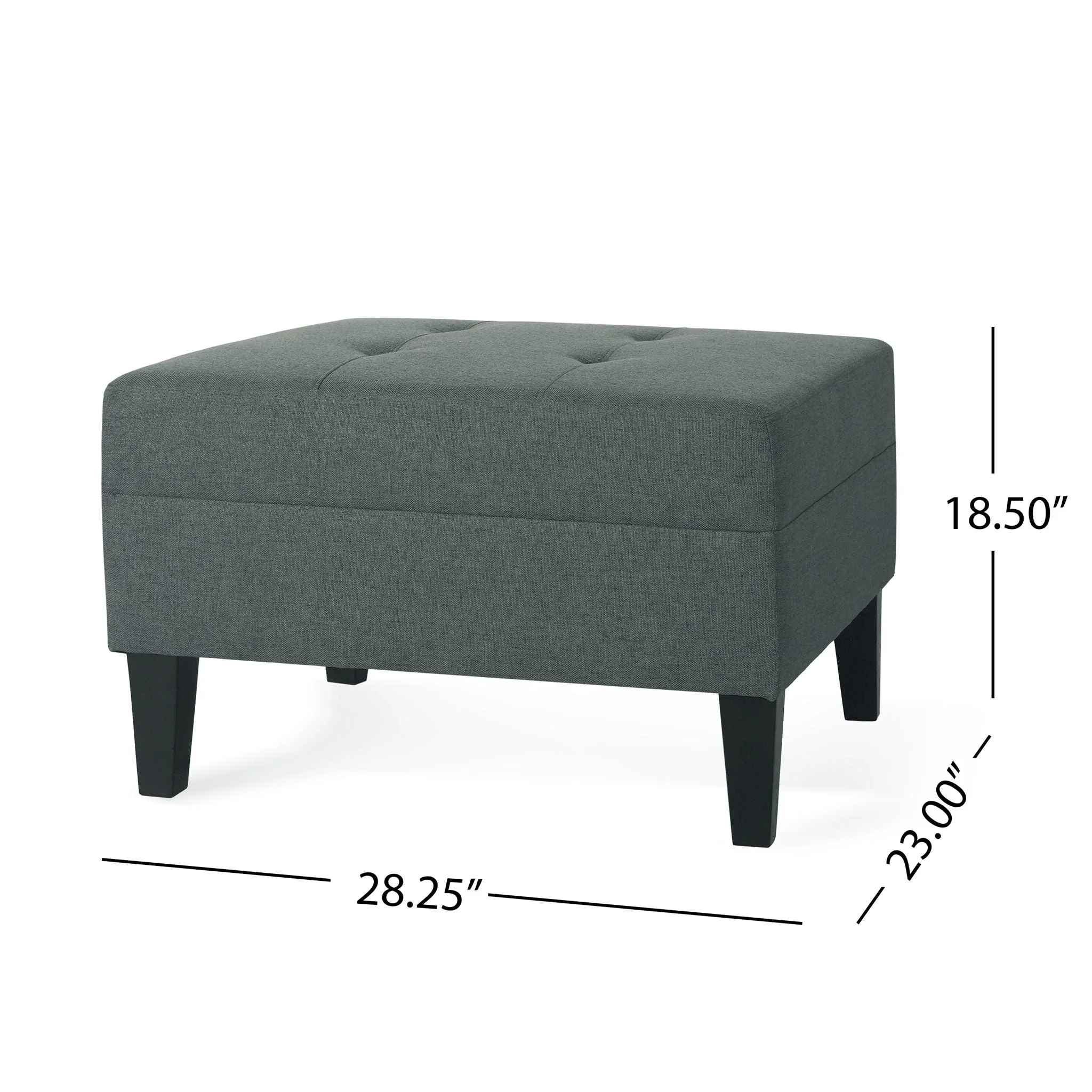 Classic Ottoman With Birch Wood Legs And Fabric Upholstery - Image 8
