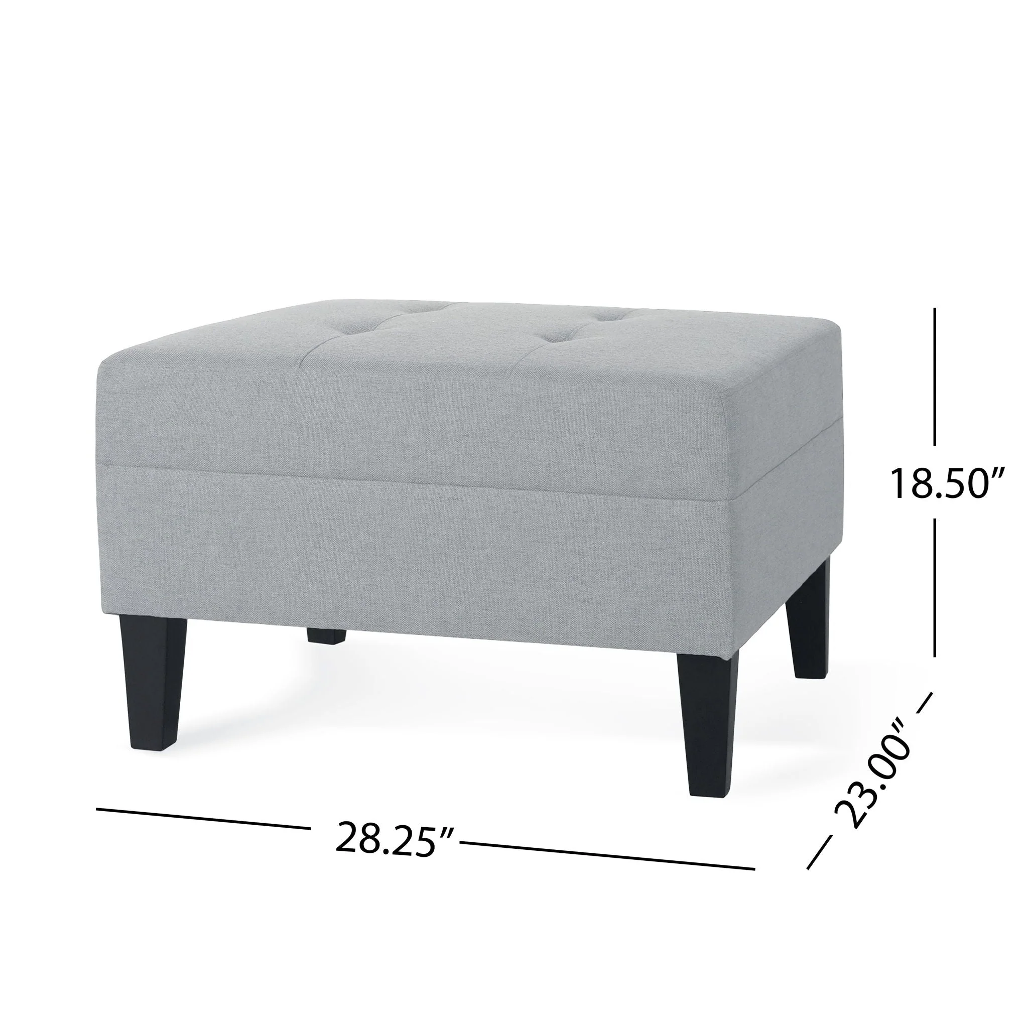 Classic Ottoman With Birch Wood Legs And Fabric Upholstery - Image 9