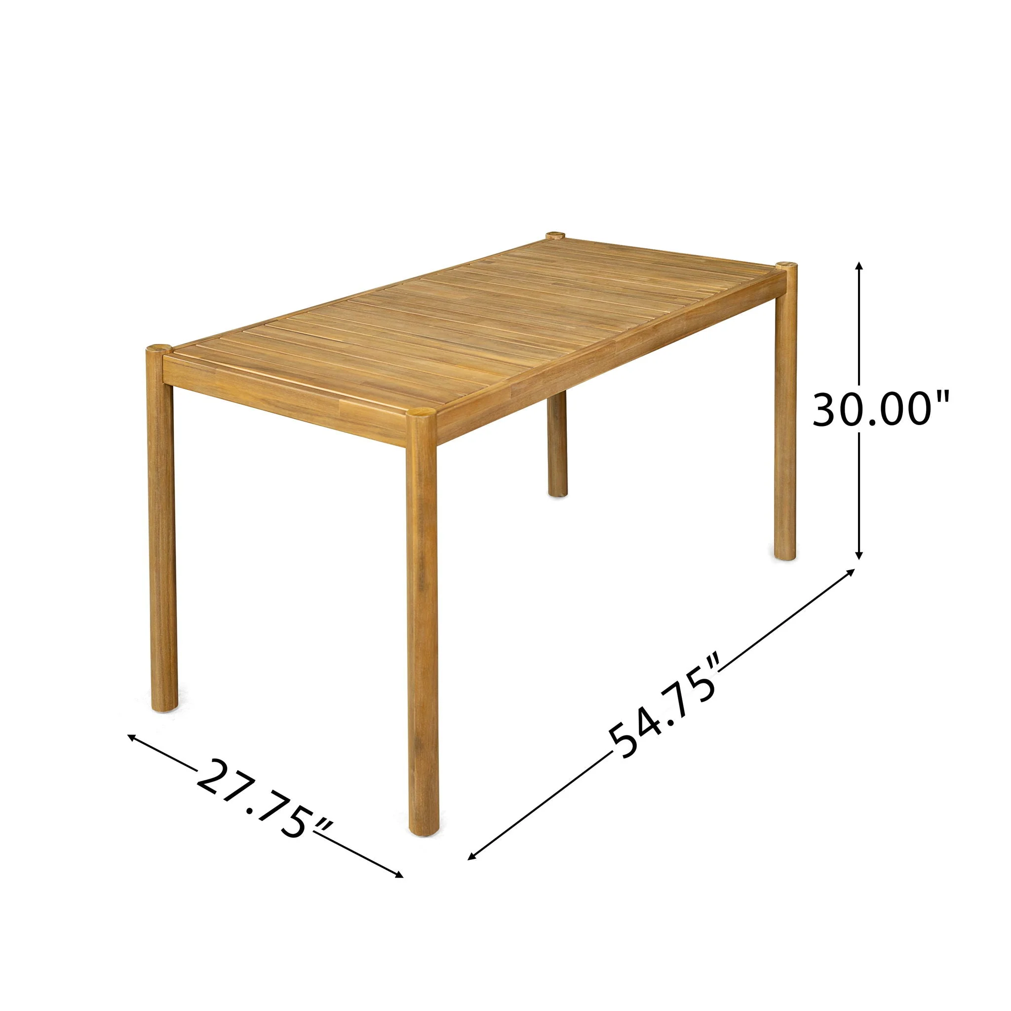 Classic Patio Dining Table, Acacia Wood - Light Teak - Image 2