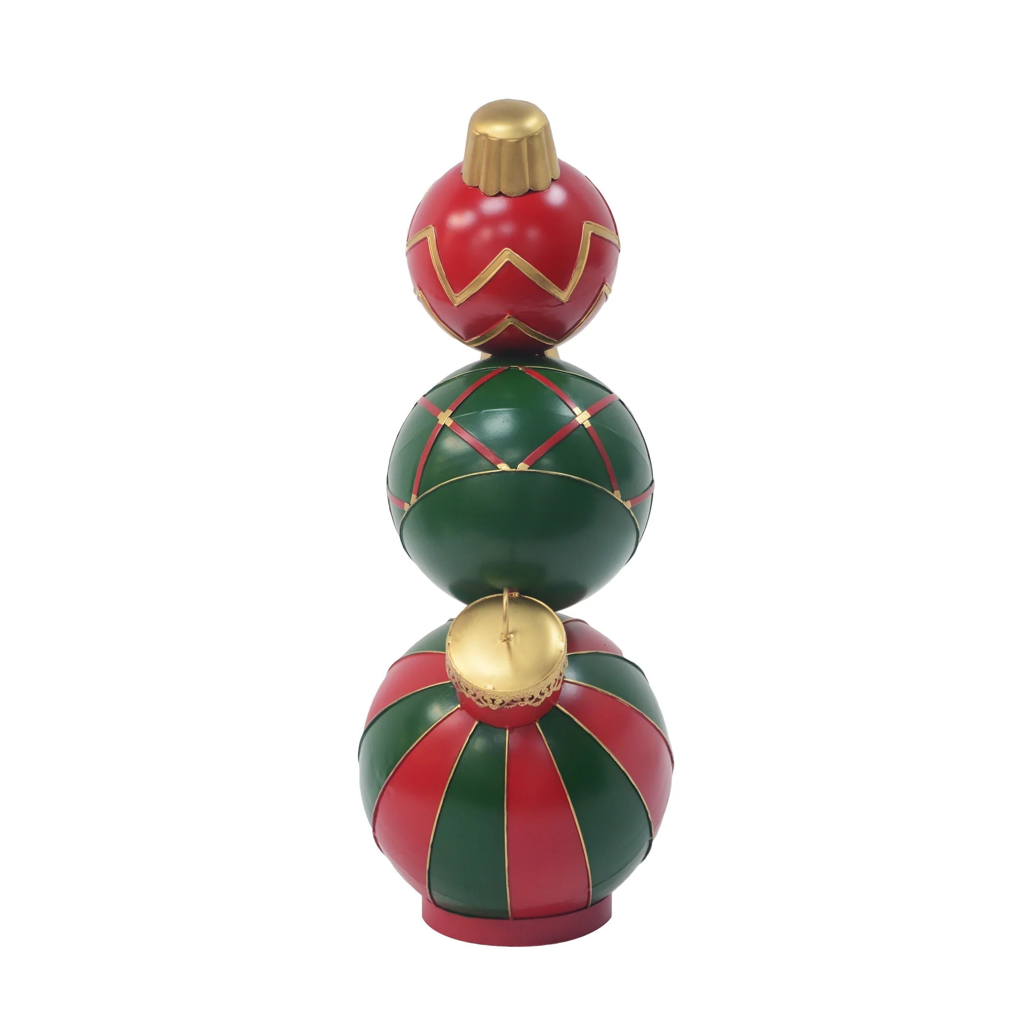 Classic Stacked Christmas Ball Decoration With Durable Construction - Red - Image 3