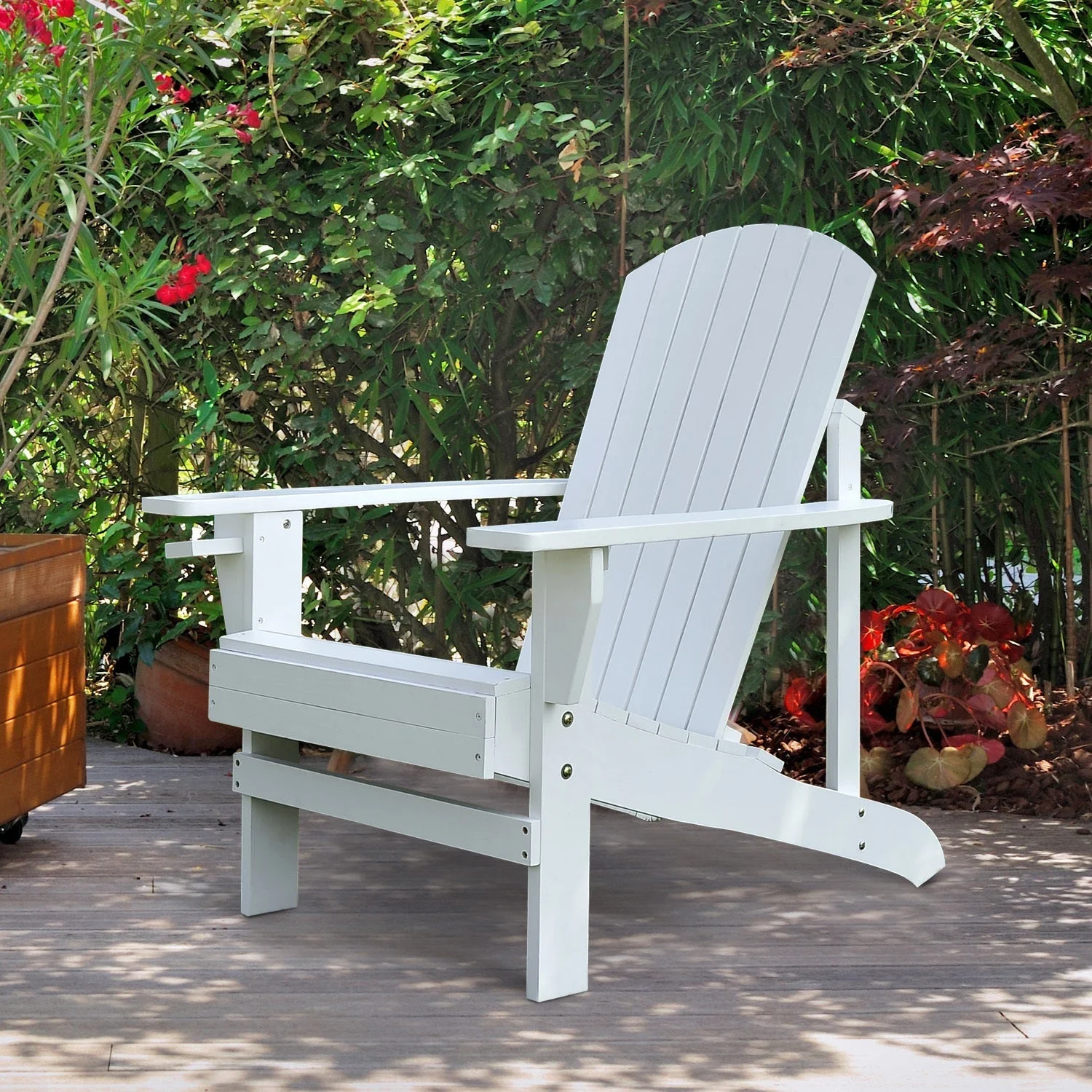 Classic Wood Adirondack Chair with Cupholder - Image 2