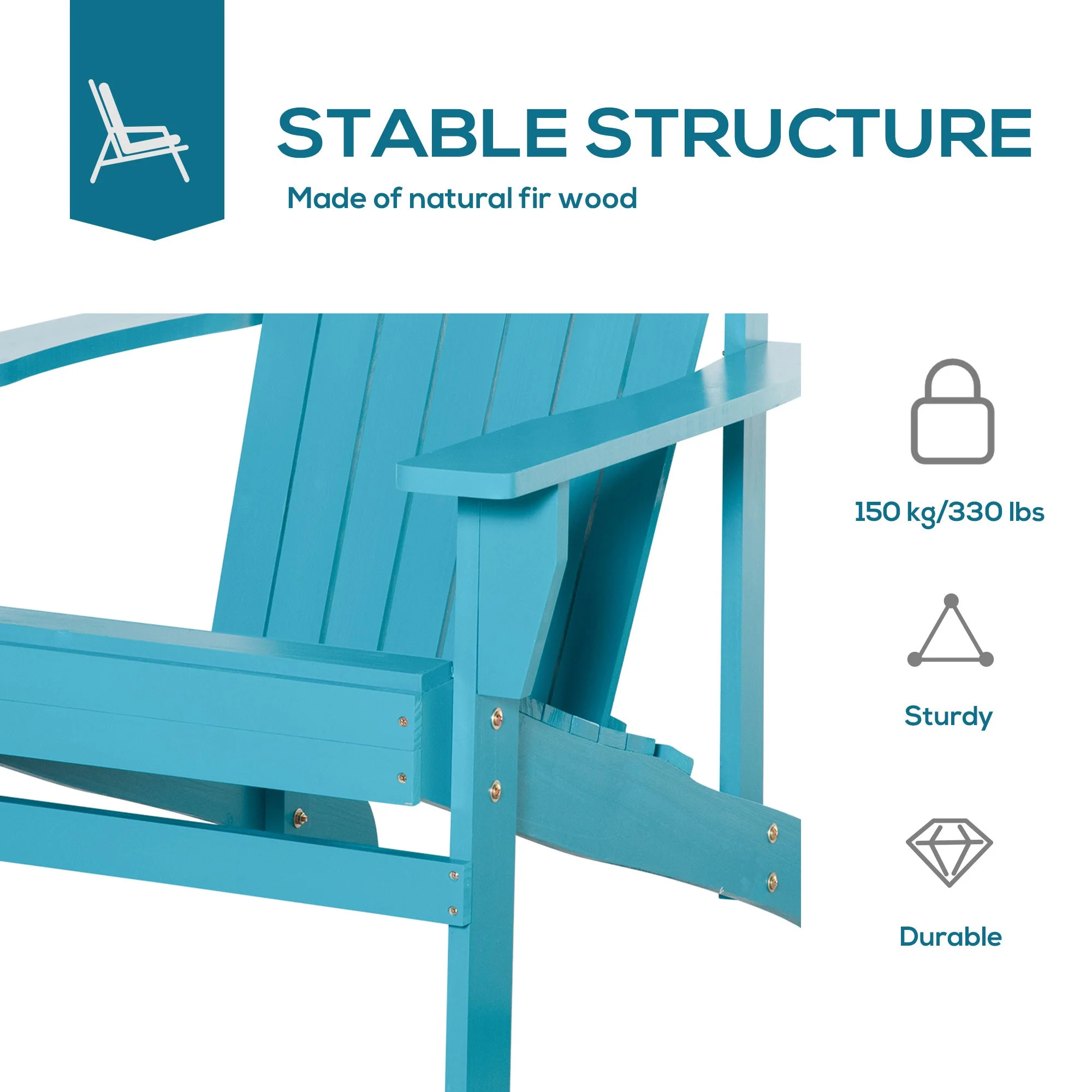 Classic Wood Adirondack Chair with Cupholder - Image 8