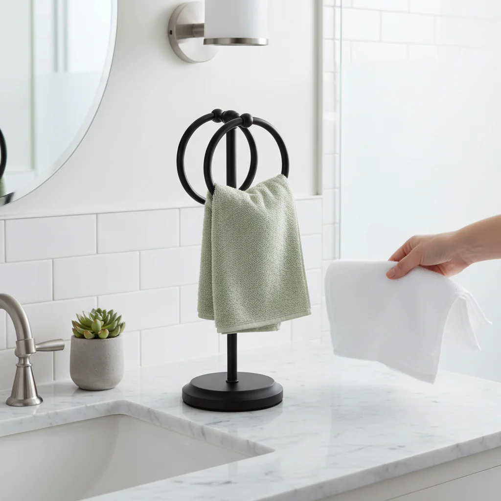 Classical Double Ring Design Fingertip Towel Holder - Image 19