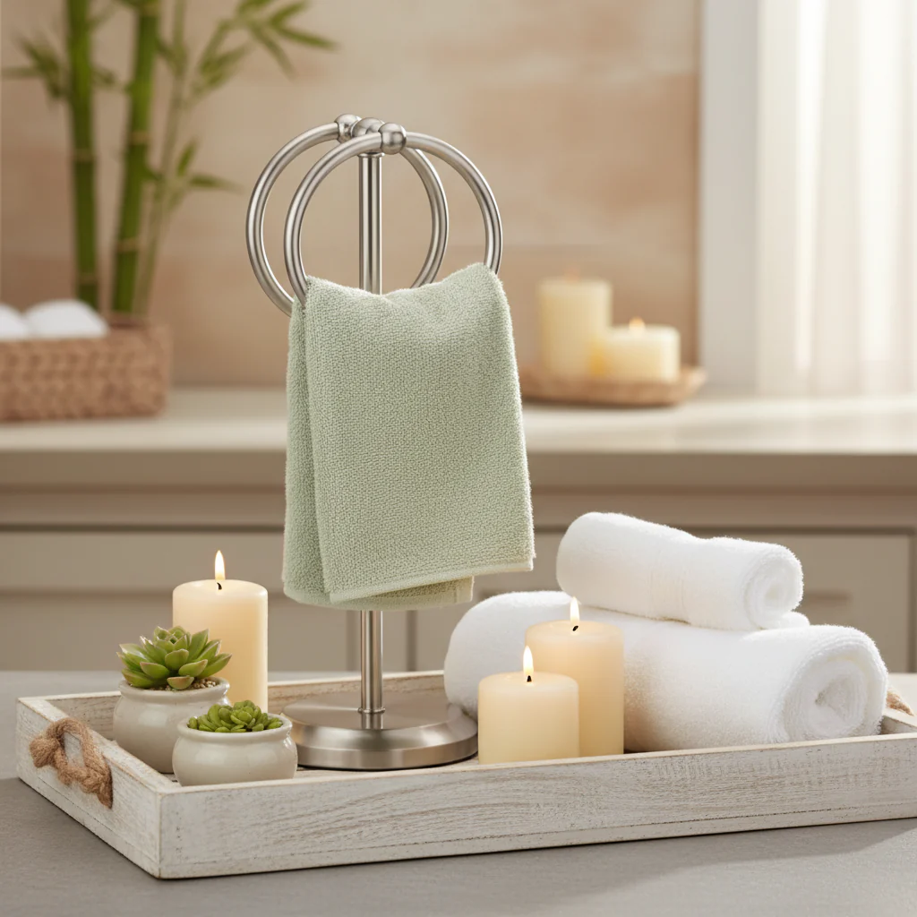 Classical Double Ring Design Fingertip Towel Holder - Image 23