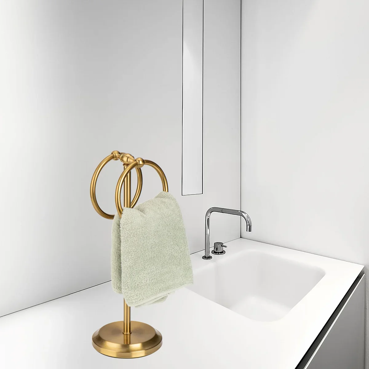 Classical Double Ring Design Fingertip Towel Holder - Image 3