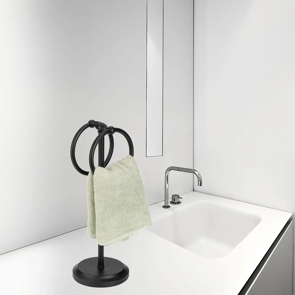 Classical Double Ring Design Fingertip Towel Holder - Image 7