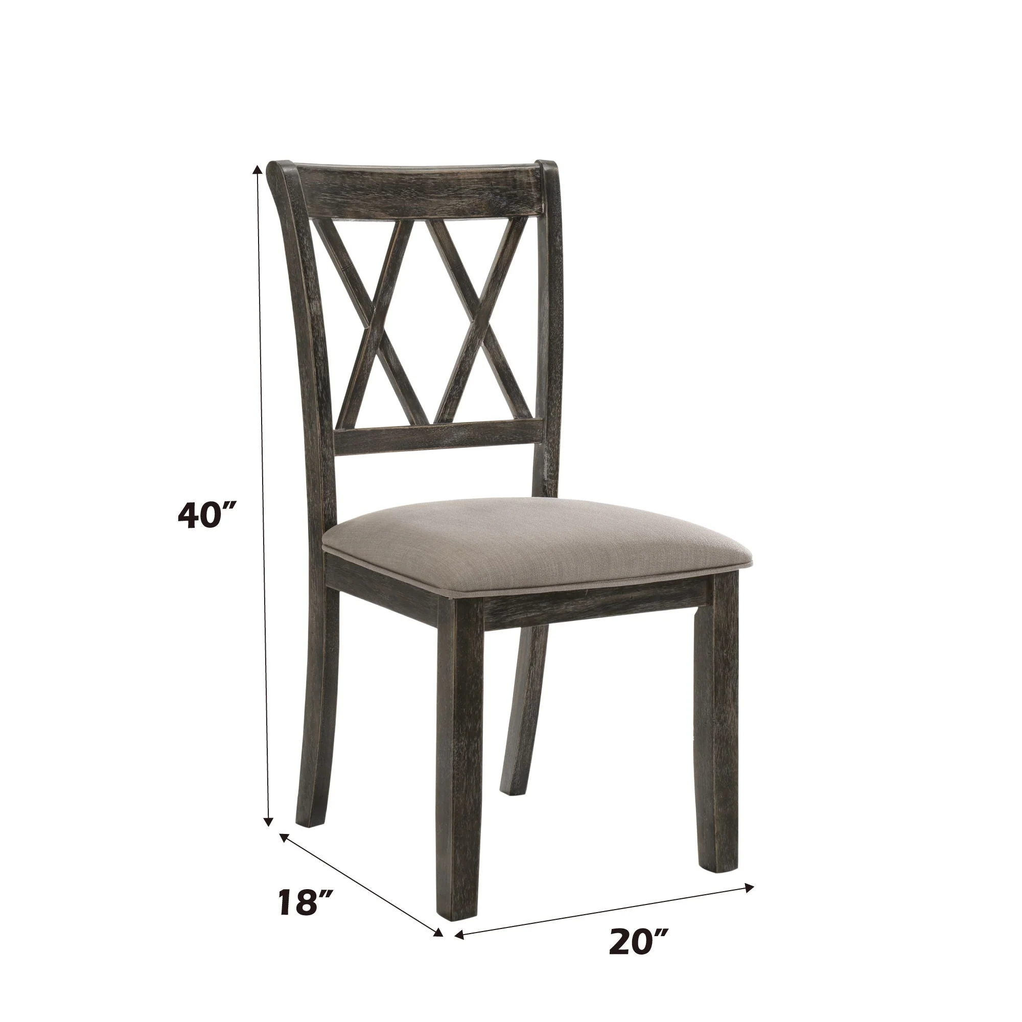 Claudia II - Weathered Side Chair (Set of 2) - Beige / Gray - Image 3