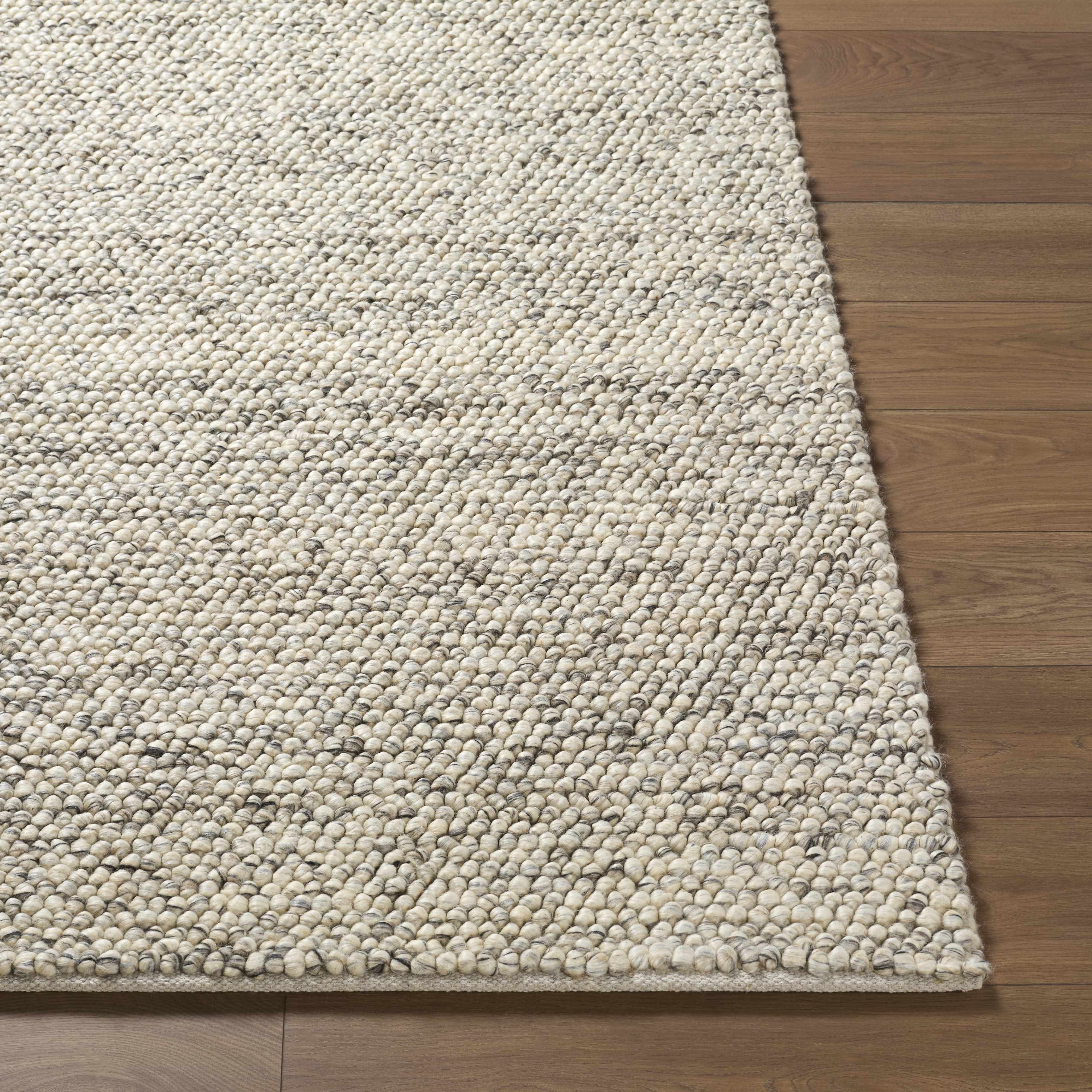 Clayne Beige & Charcoal Premium Wool Area Rug - Image 3