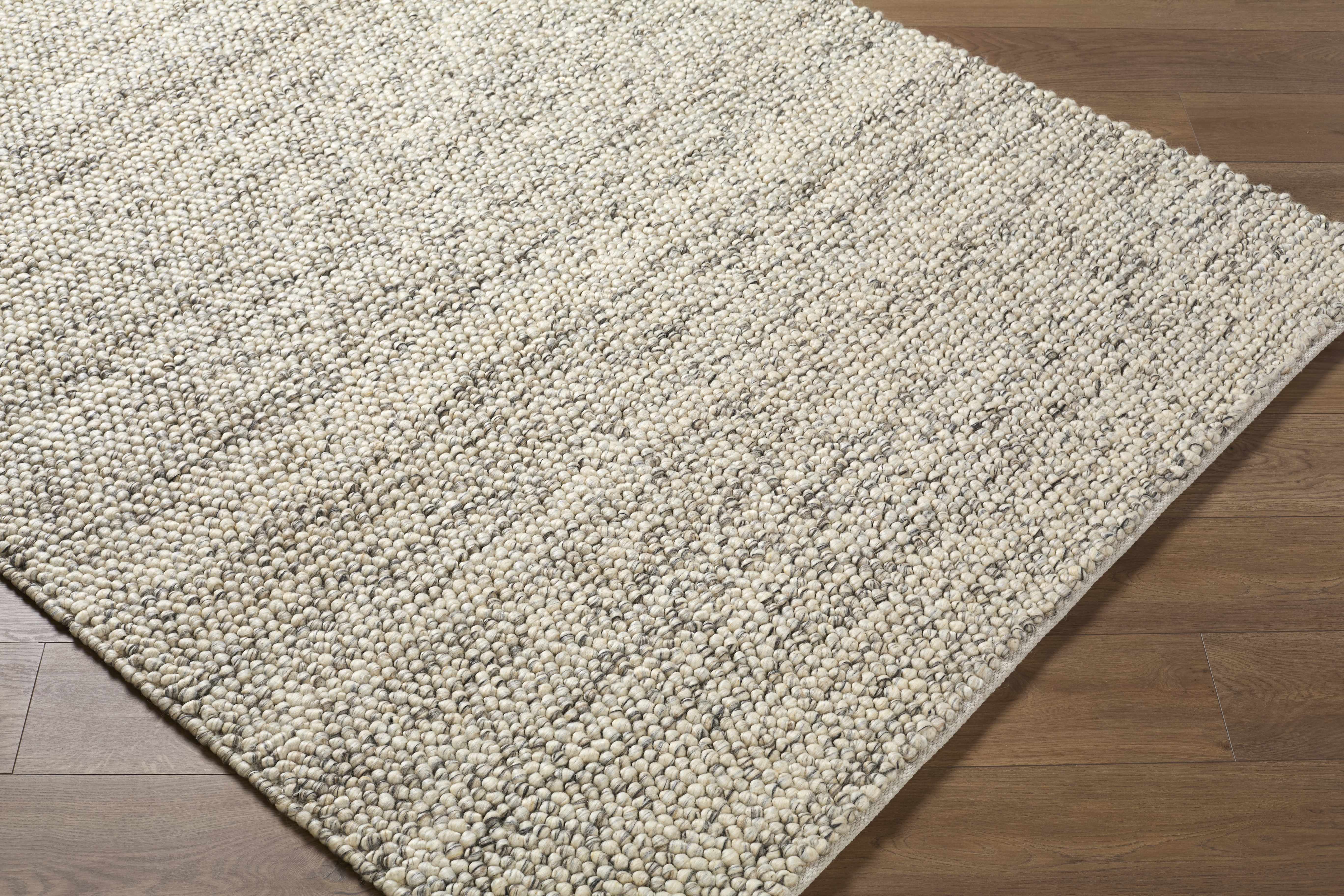 Clayne Beige & Charcoal Premium Wool Area Rug - Image 4