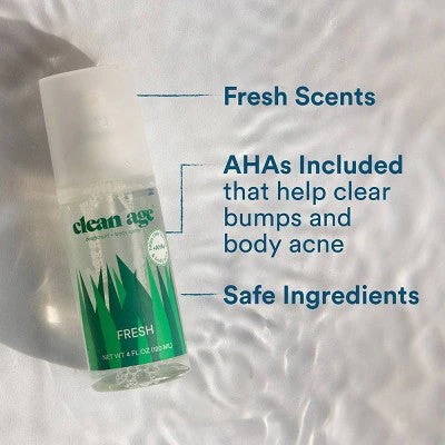 Clean Age Fresh AHA Deodorant and Body Spray for Teens 4 fl oz - Image 3