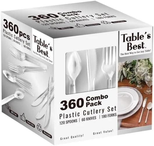 Clear Disposable Cutlery Set - 360 Pieces - Image 5