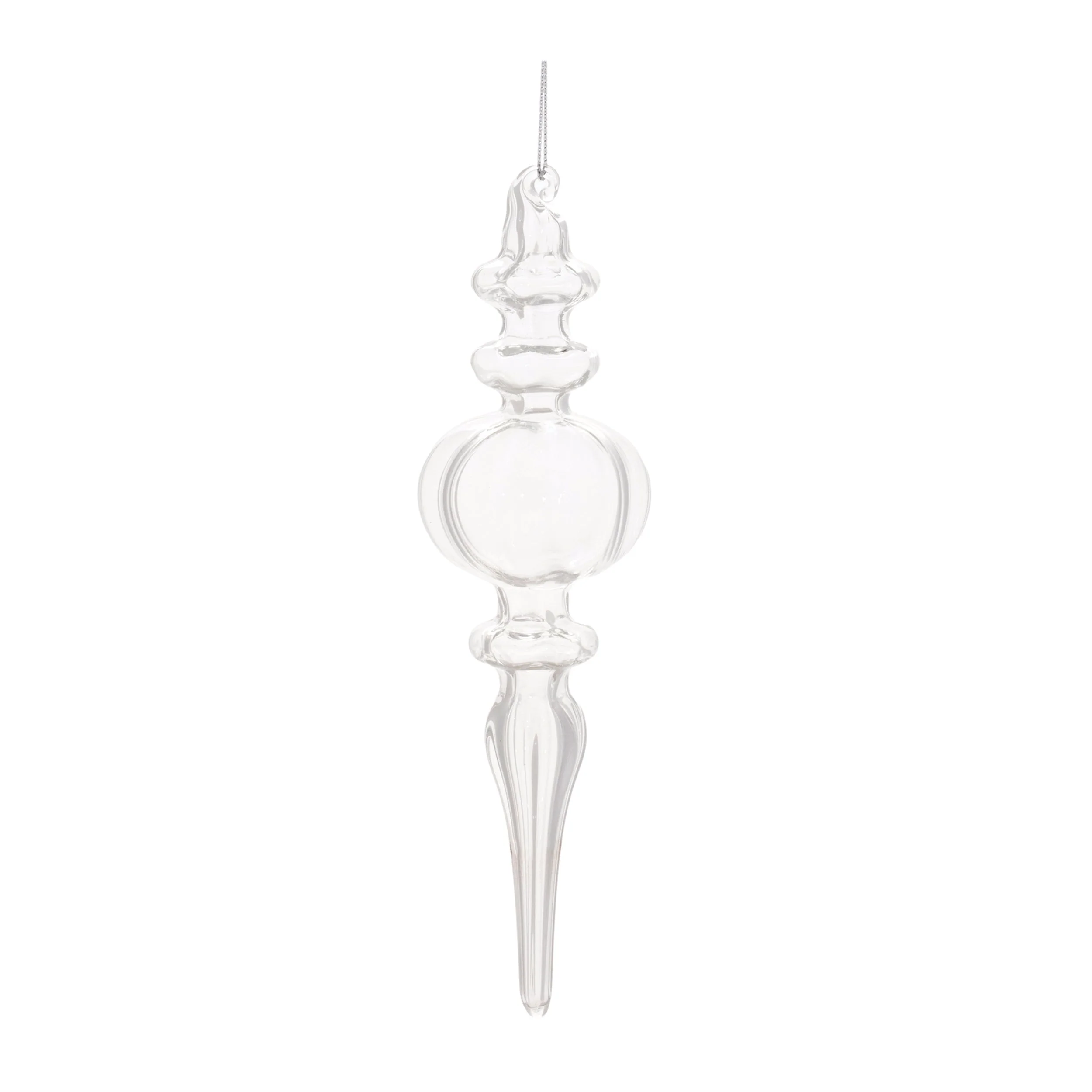 Clear glass finial ornament (set of 12) - Image 3