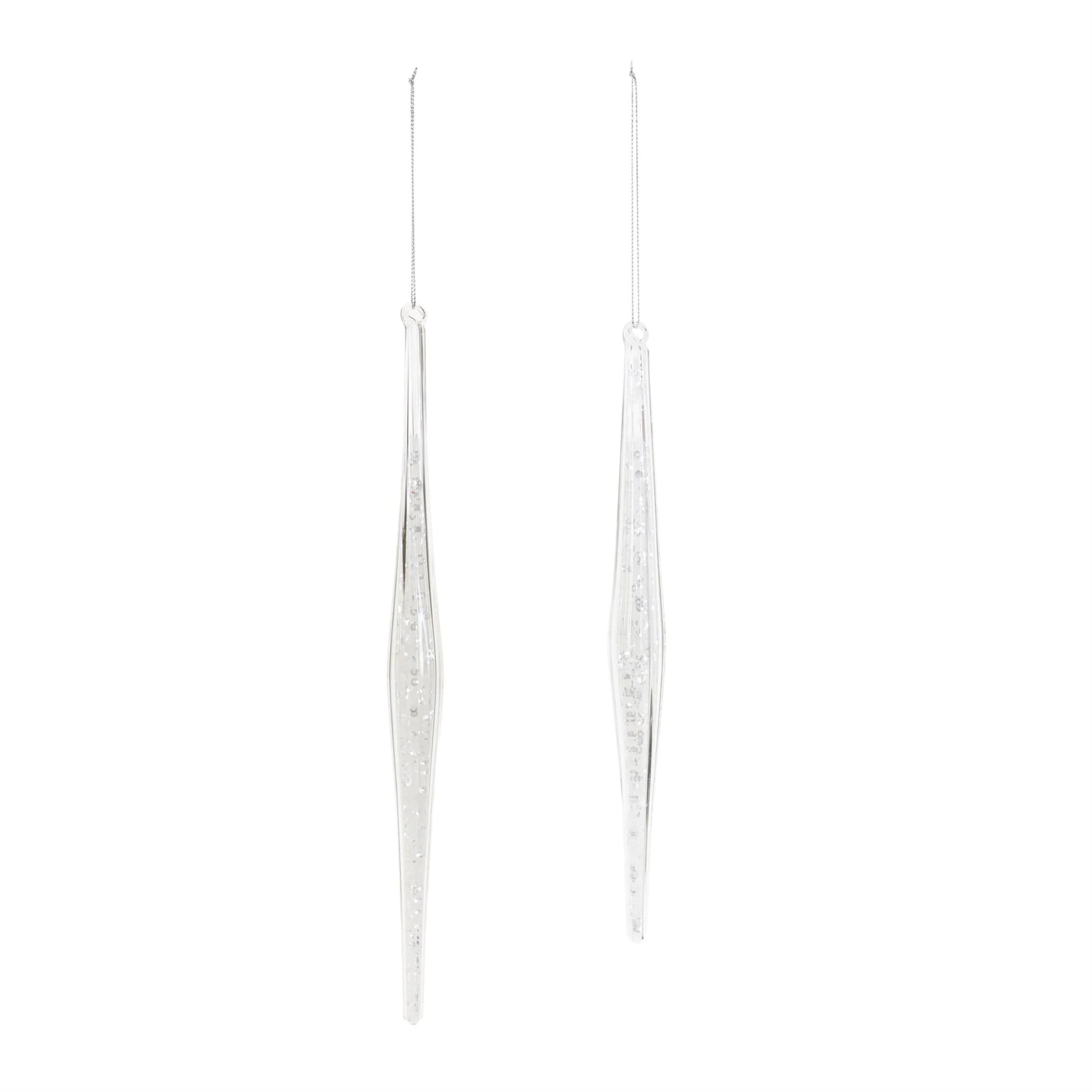Clear Glass Icicle Drop Ornament (Set of 6) - Image 2