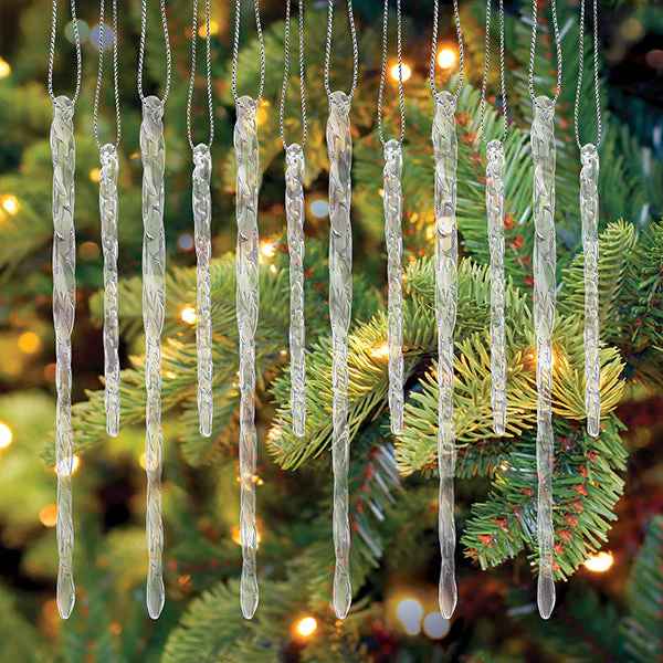 Clear Glass Icicles Set Of 24 Ornament - Image 2