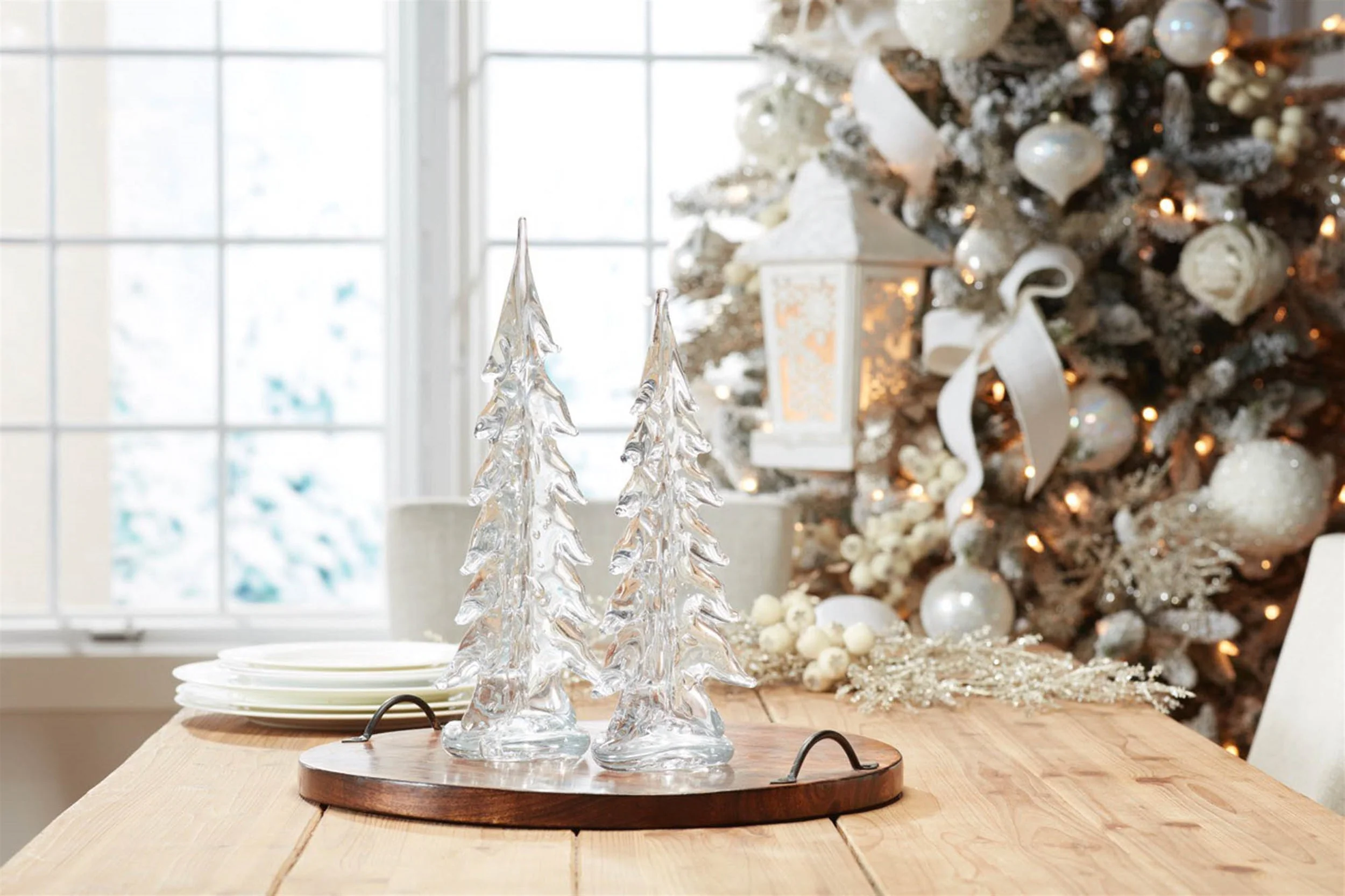 Clear Glass Pine Tree (Set of 2) - Image 3