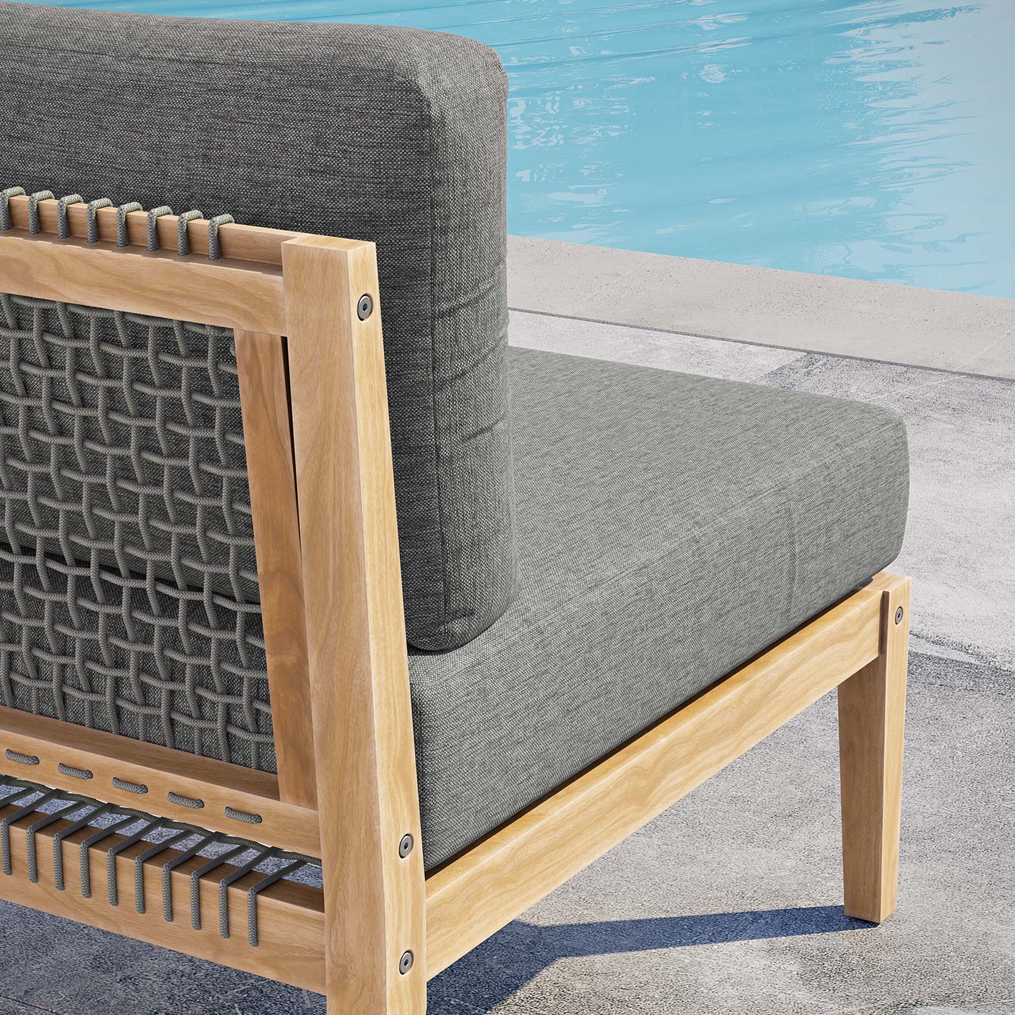 Clearwater Outdoor Patio Teak Wood Armless Chair by Modway - Image 10