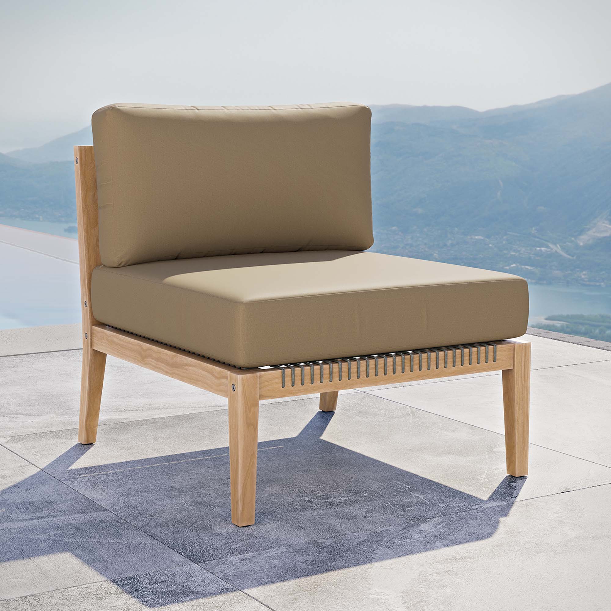 Clearwater Outdoor Patio Teak Wood Armless Chair by Modway - Image 12