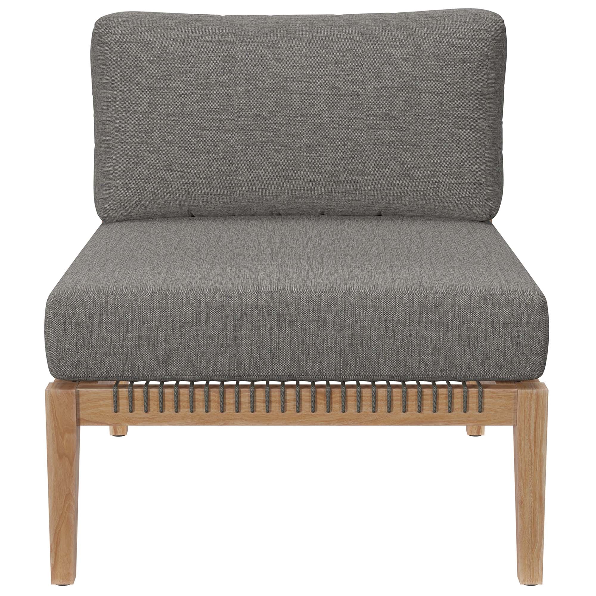 Clearwater Outdoor Patio Teak Wood Armless Chair by Modway - Image 16