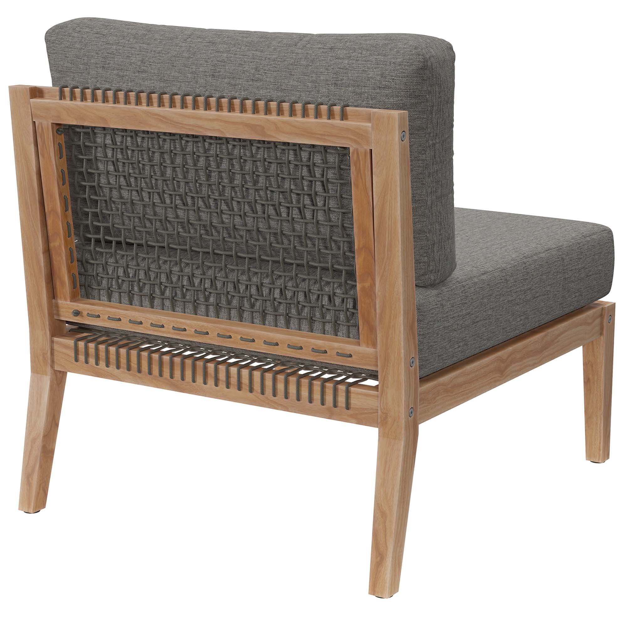 Clearwater Outdoor Patio Teak Wood Armless Chair by Modway - Image 19