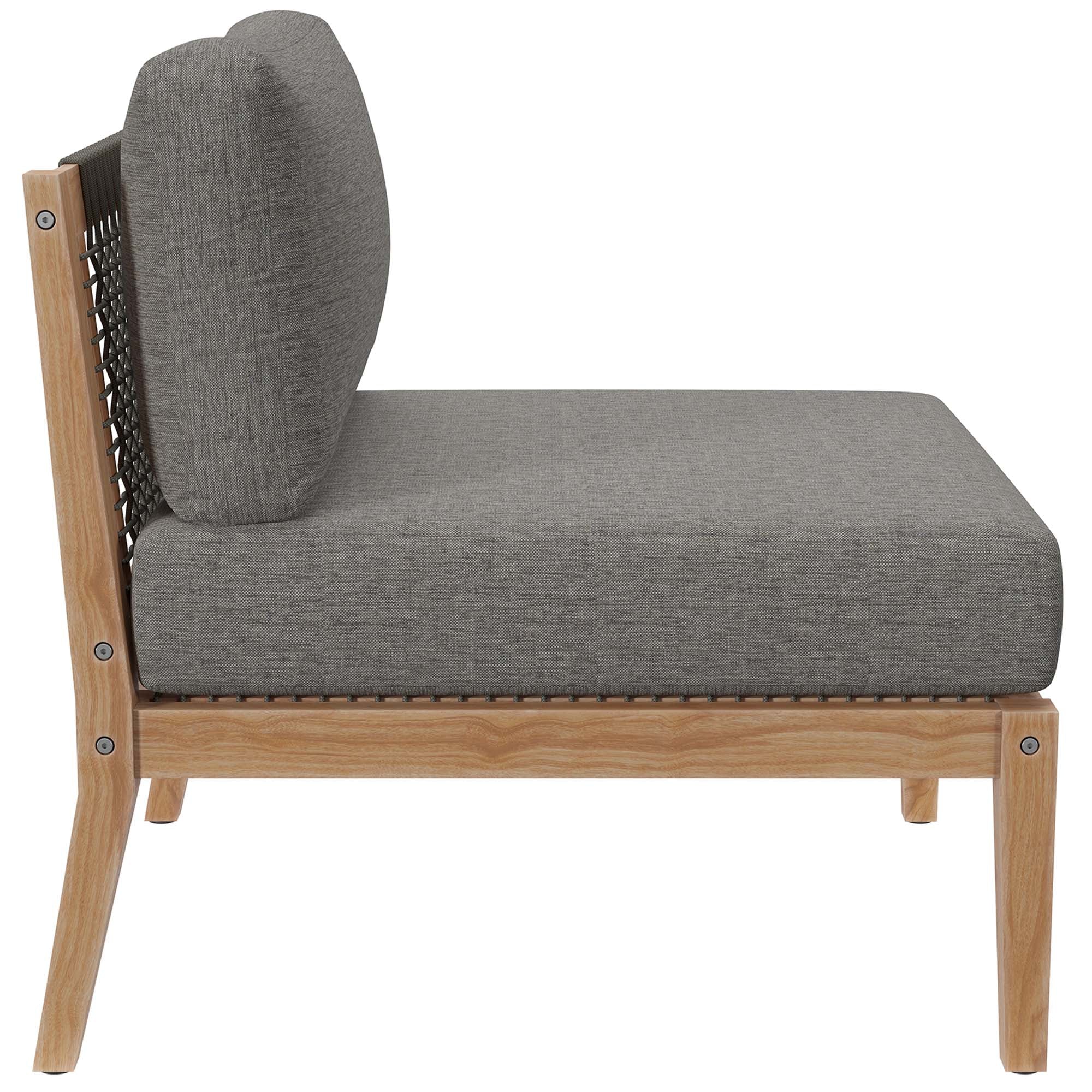 Clearwater Outdoor Patio Teak Wood Armless Chair by Modway - Image 22