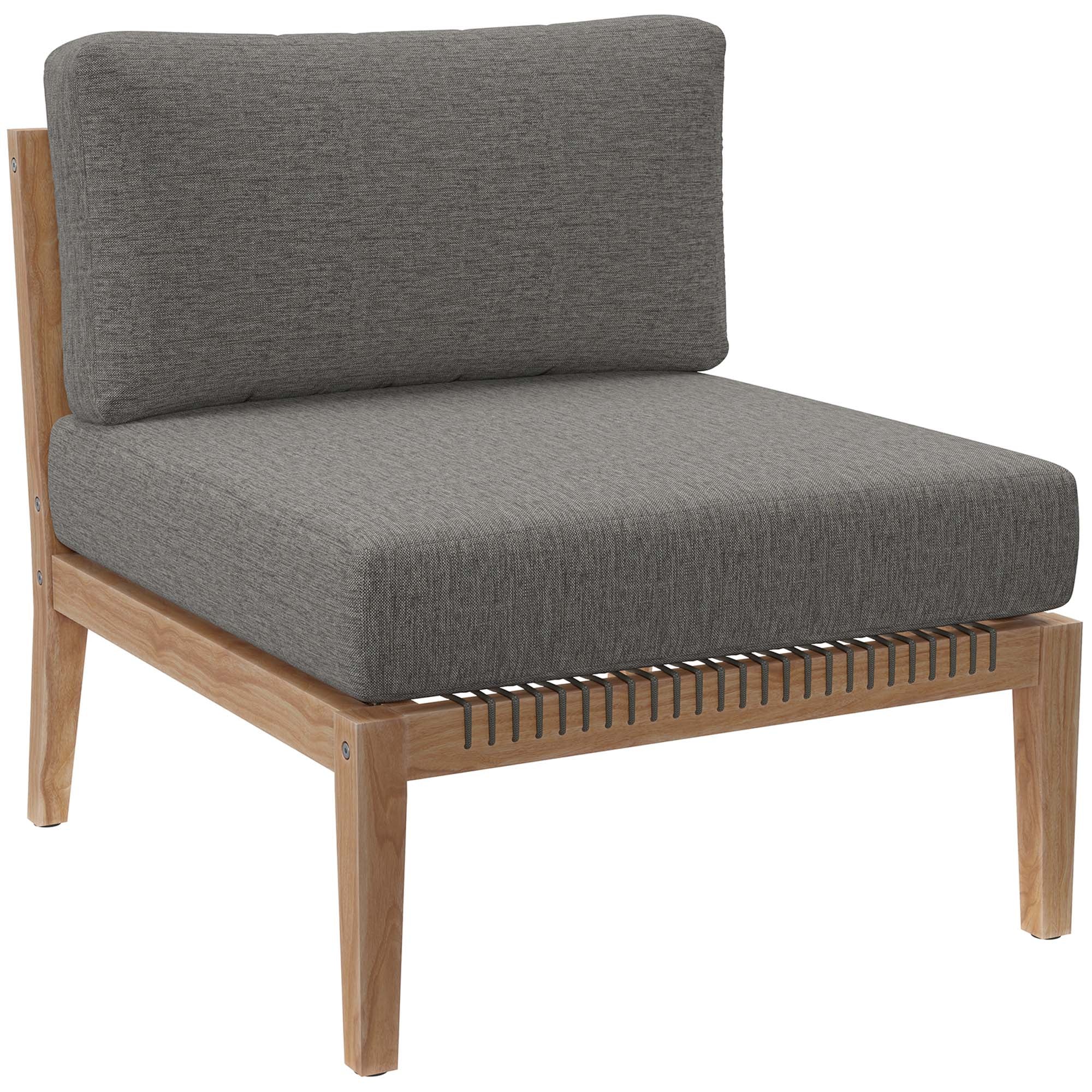 Clearwater Outdoor Patio Teak Wood Armless Chair by Modway - Image 28