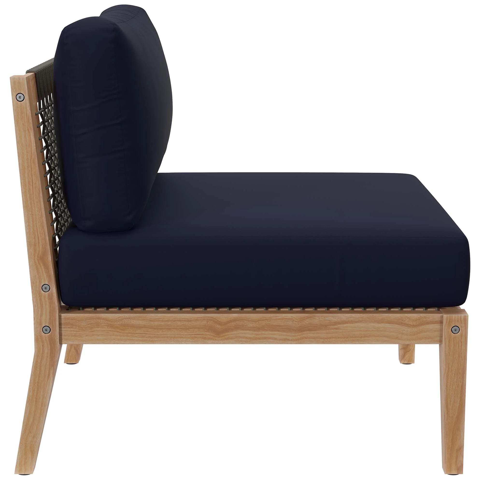 Clearwater Outdoor Patio Teak Wood Armless Chair by Modway - Image 3