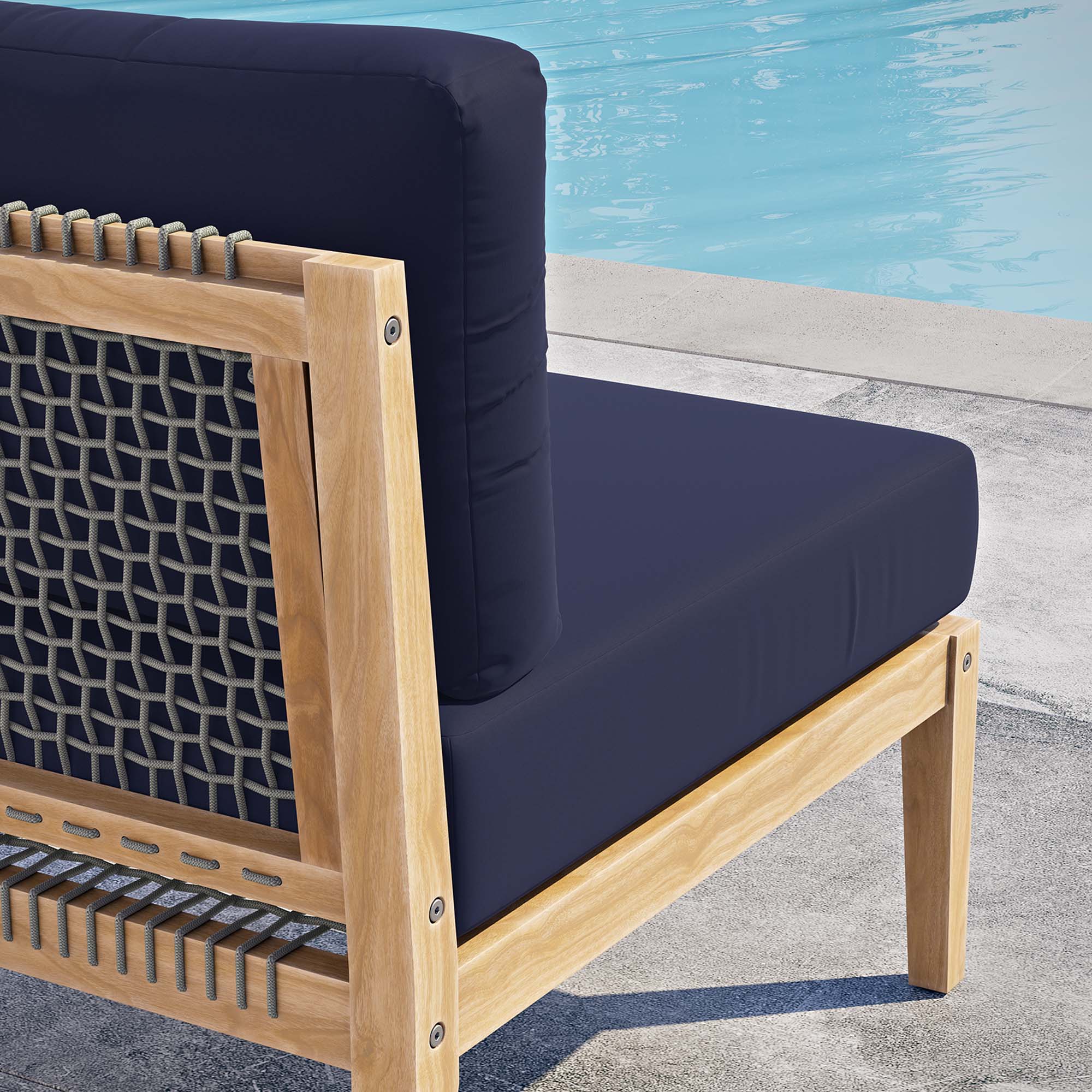 Clearwater Outdoor Patio Teak Wood Armless Chair by Modway - Image 7