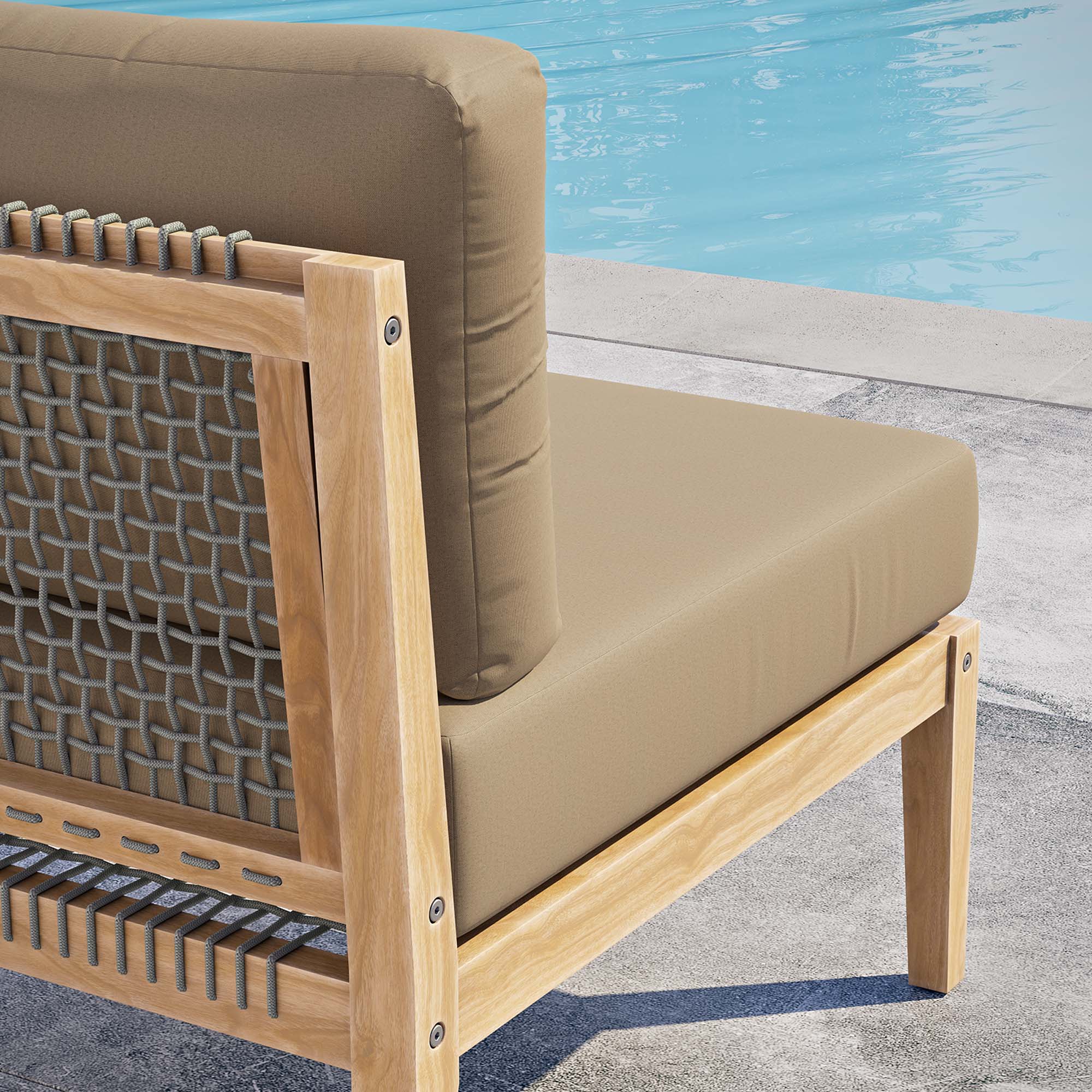 Clearwater Outdoor Patio Teak Wood Armless Chair by Modway - Image 9