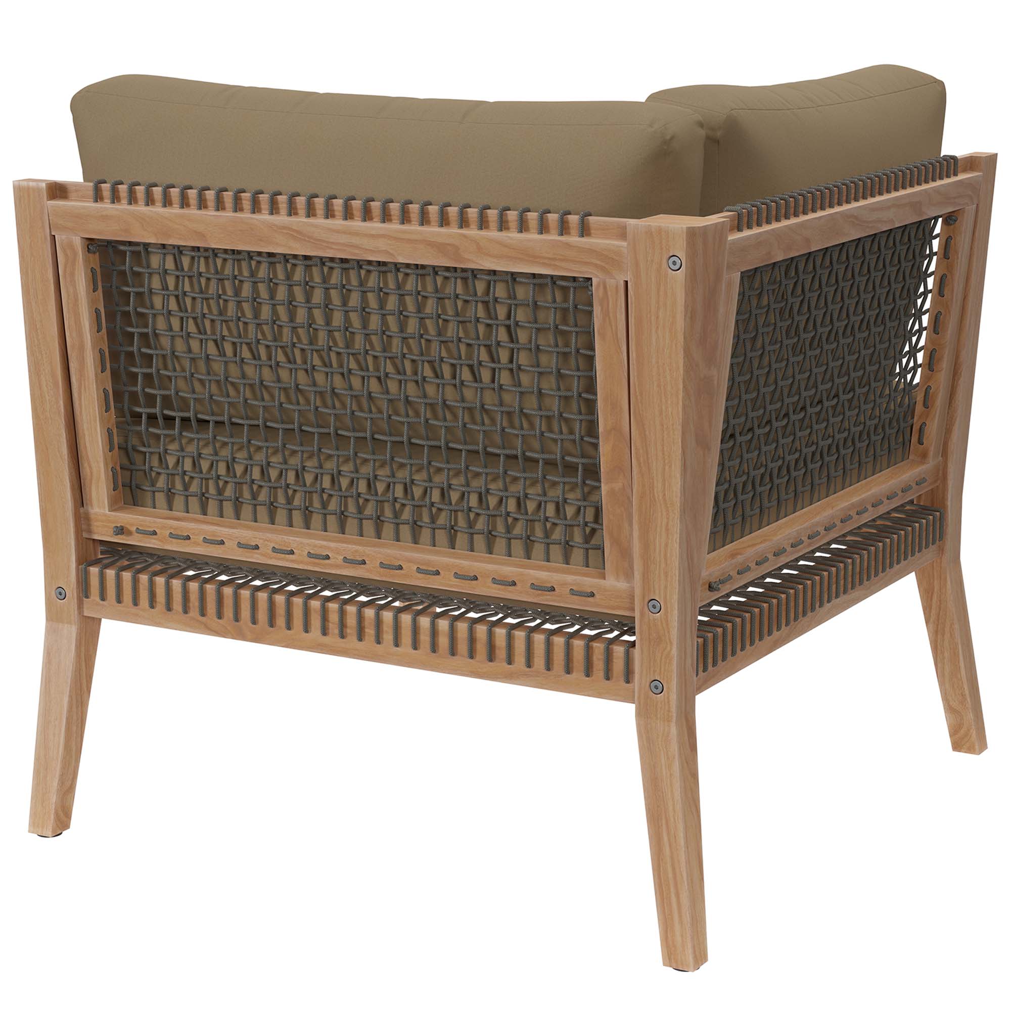 Clearwater Outdoor Patio Teak Wood Corner Chair by Modway - Image 22