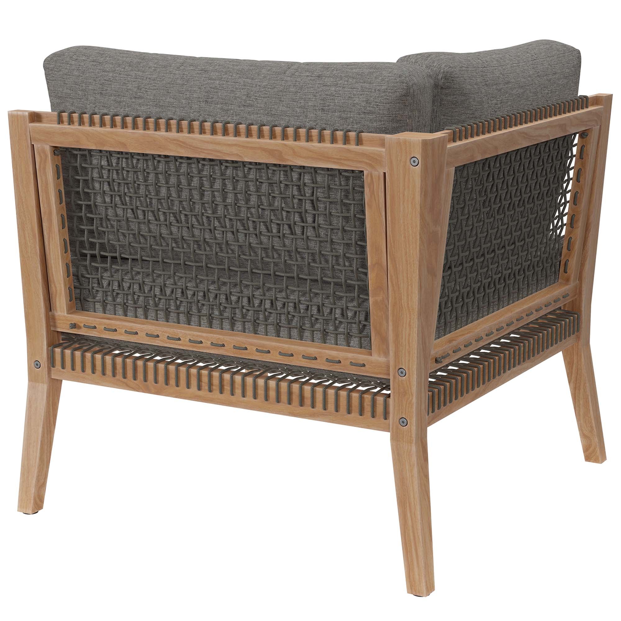 Clearwater Outdoor Patio Teak Wood Corner Chair by Modway - Image 3