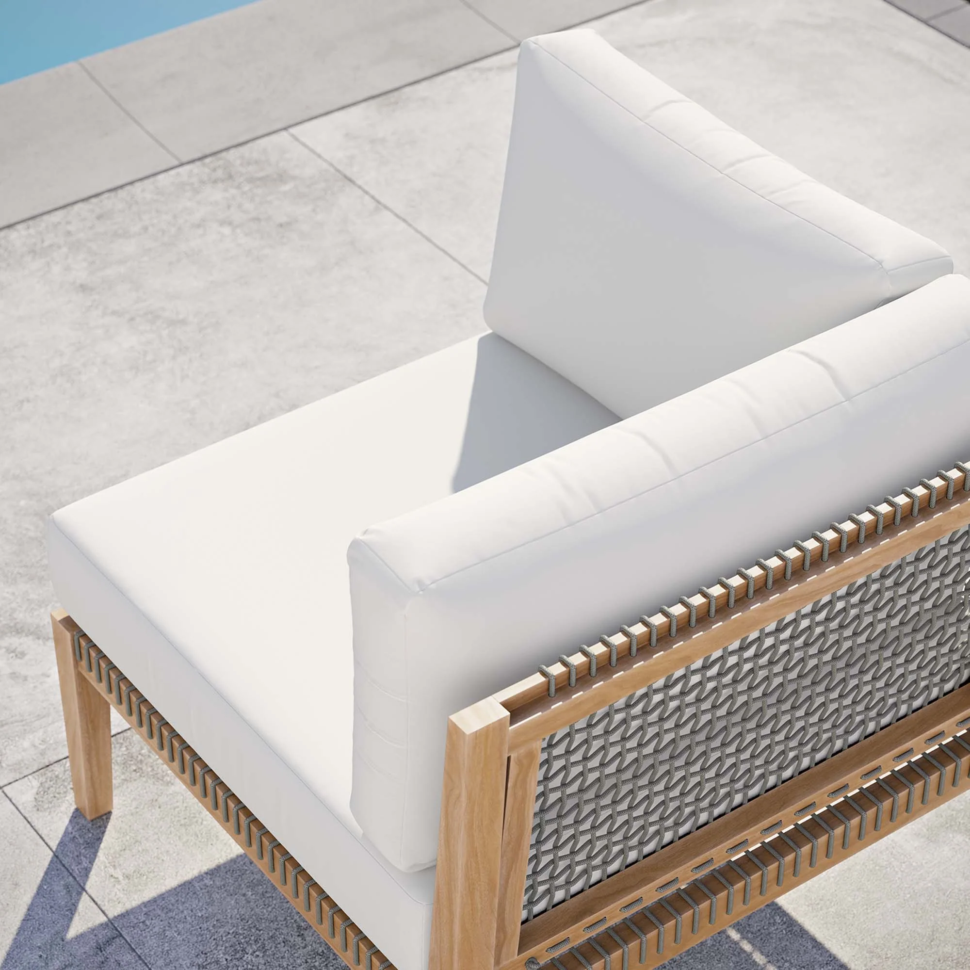 Clearwater Outdoor Patio Teak Wood Corner Chair by Modway - Image 8