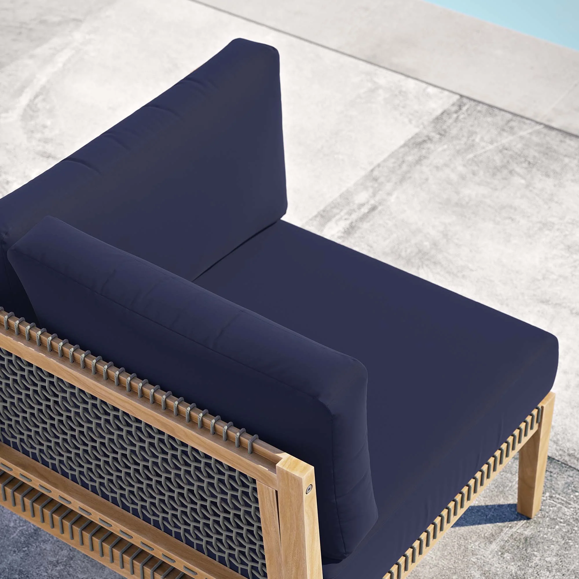 Clearwater Outdoor Patio Teak Wood Corner Chair by Modway - Image 9