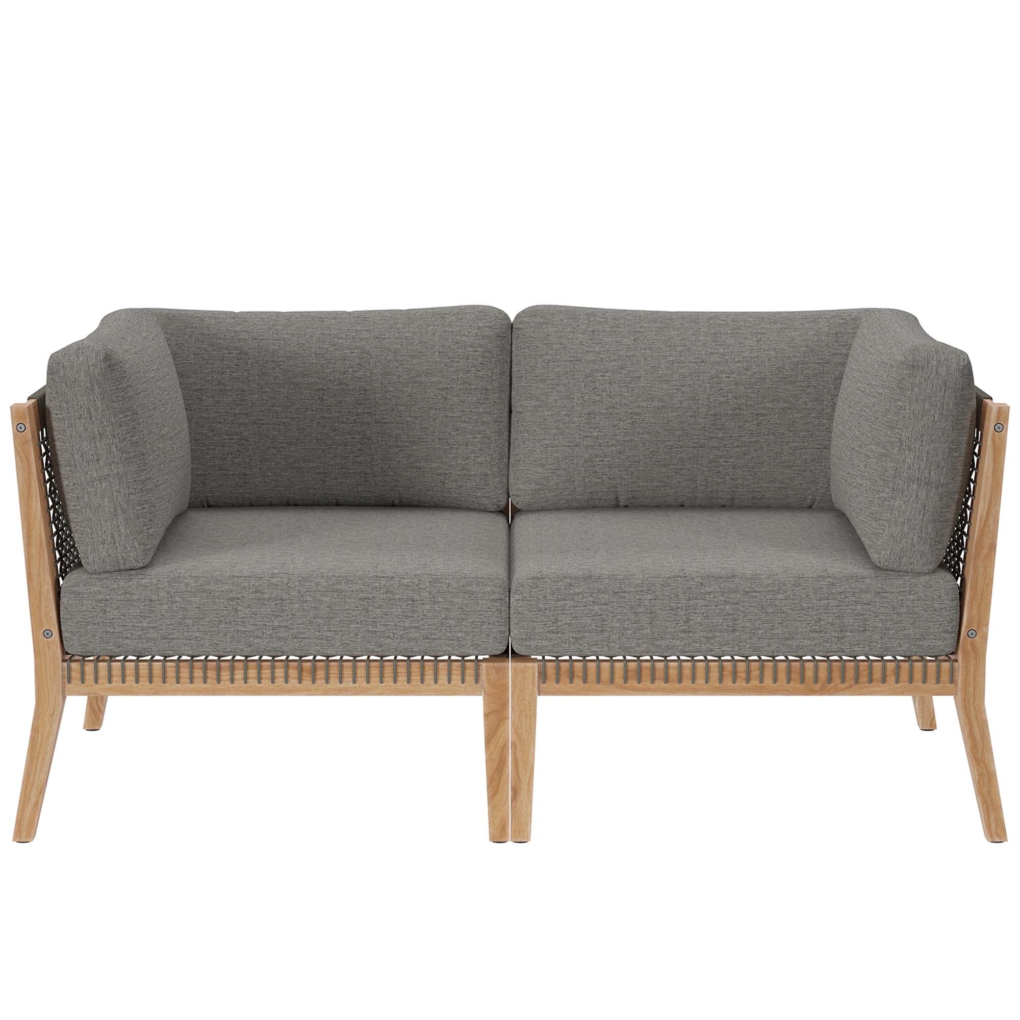 Clearwater Outdoor Patio Teak Wood Loveseat by Modway - Image 26