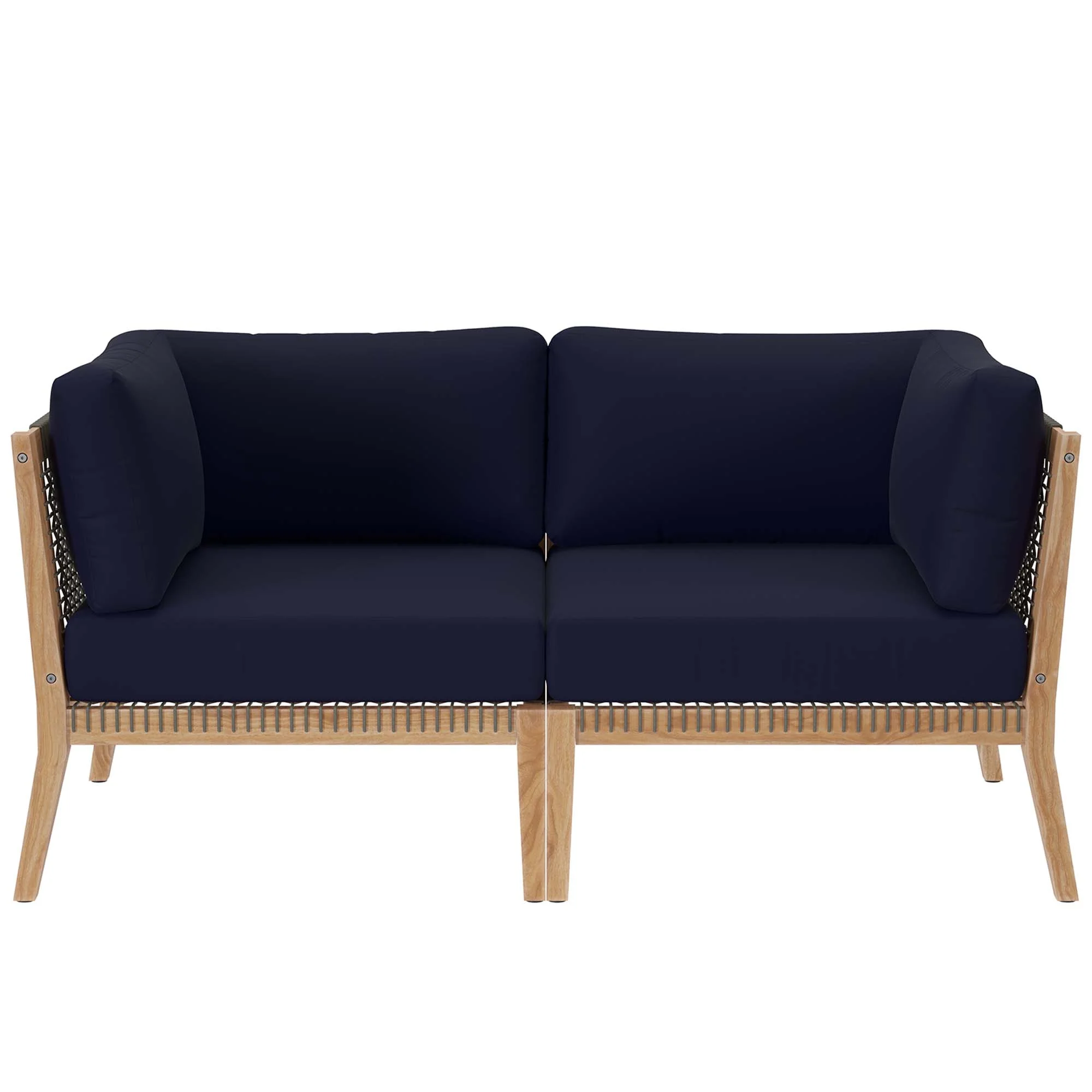 Clearwater Outdoor Patio Teak Wood Loveseat by Modway - Image 27