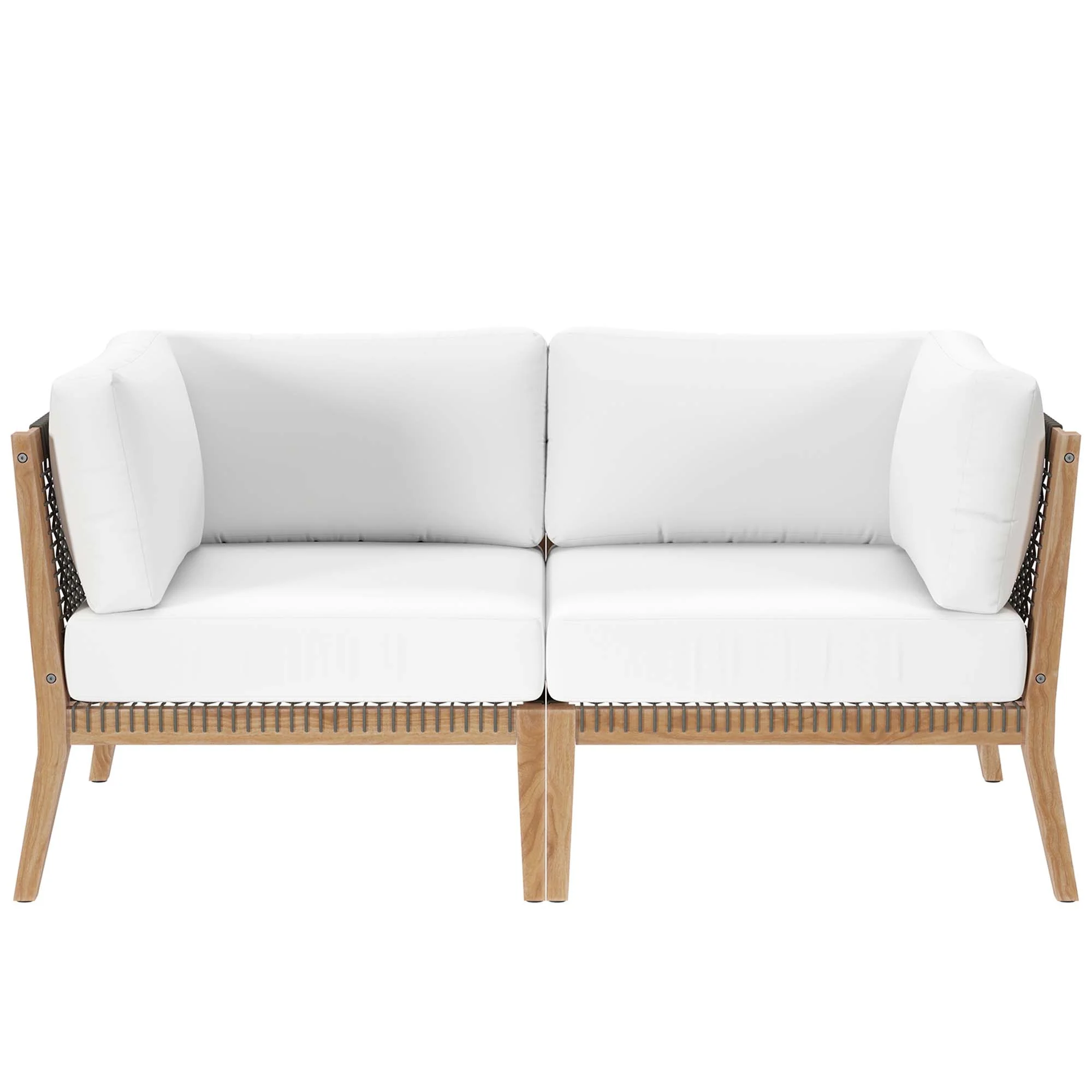 Clearwater Outdoor Patio Teak Wood Loveseat by Modway - Image 28