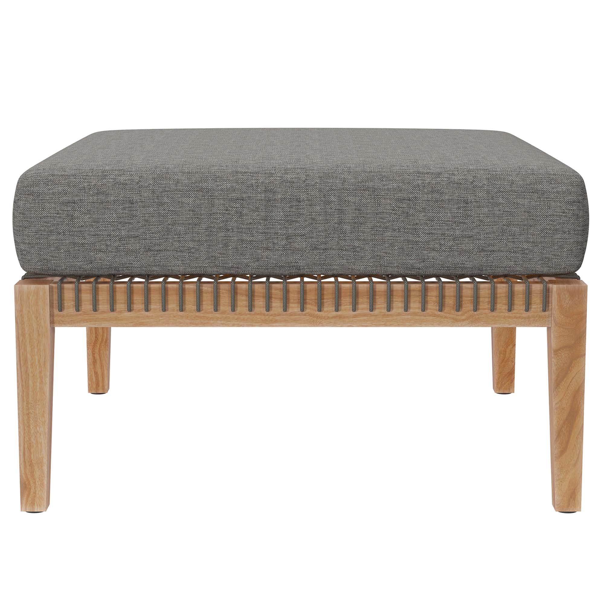 Clearwater Outdoor Patio Teak Wood Ottoman by Modway - Image 20