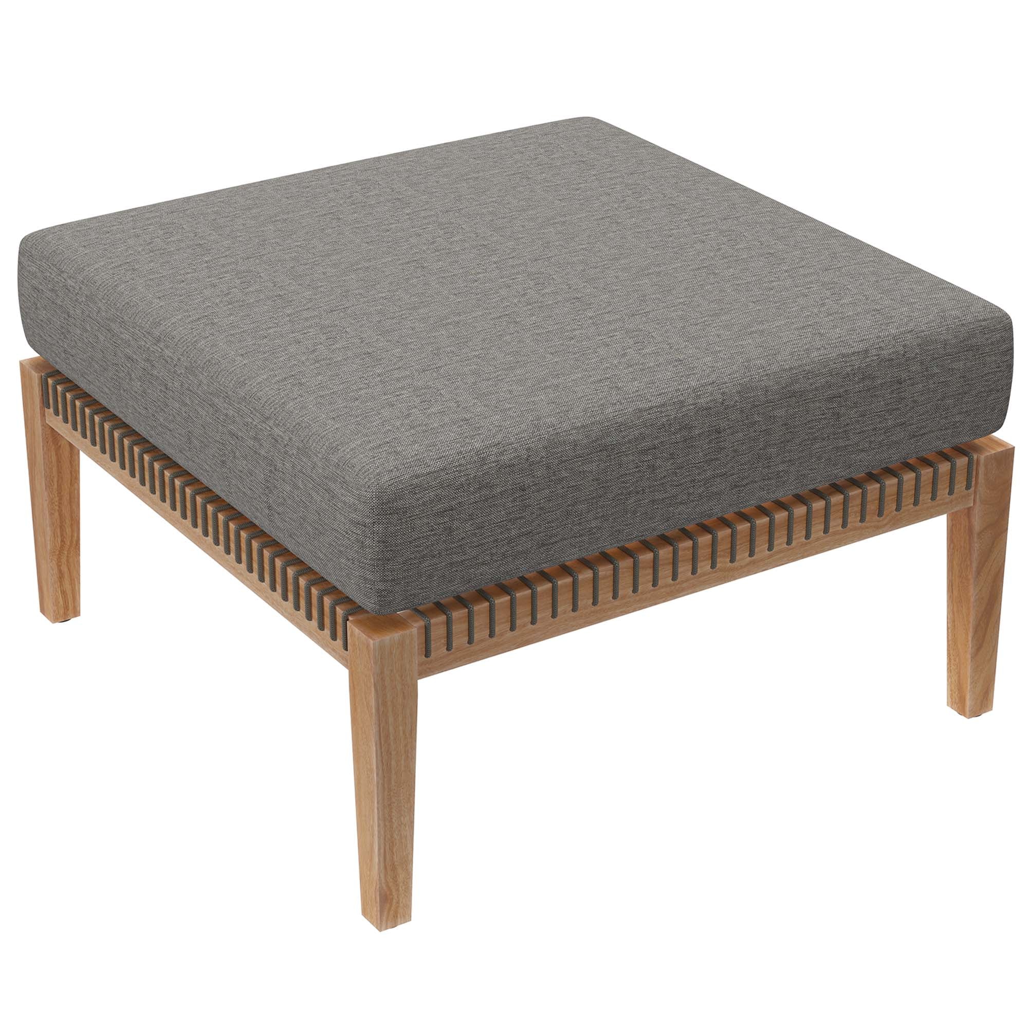 Clearwater Outdoor Patio Teak Wood Ottoman by Modway - Image 26