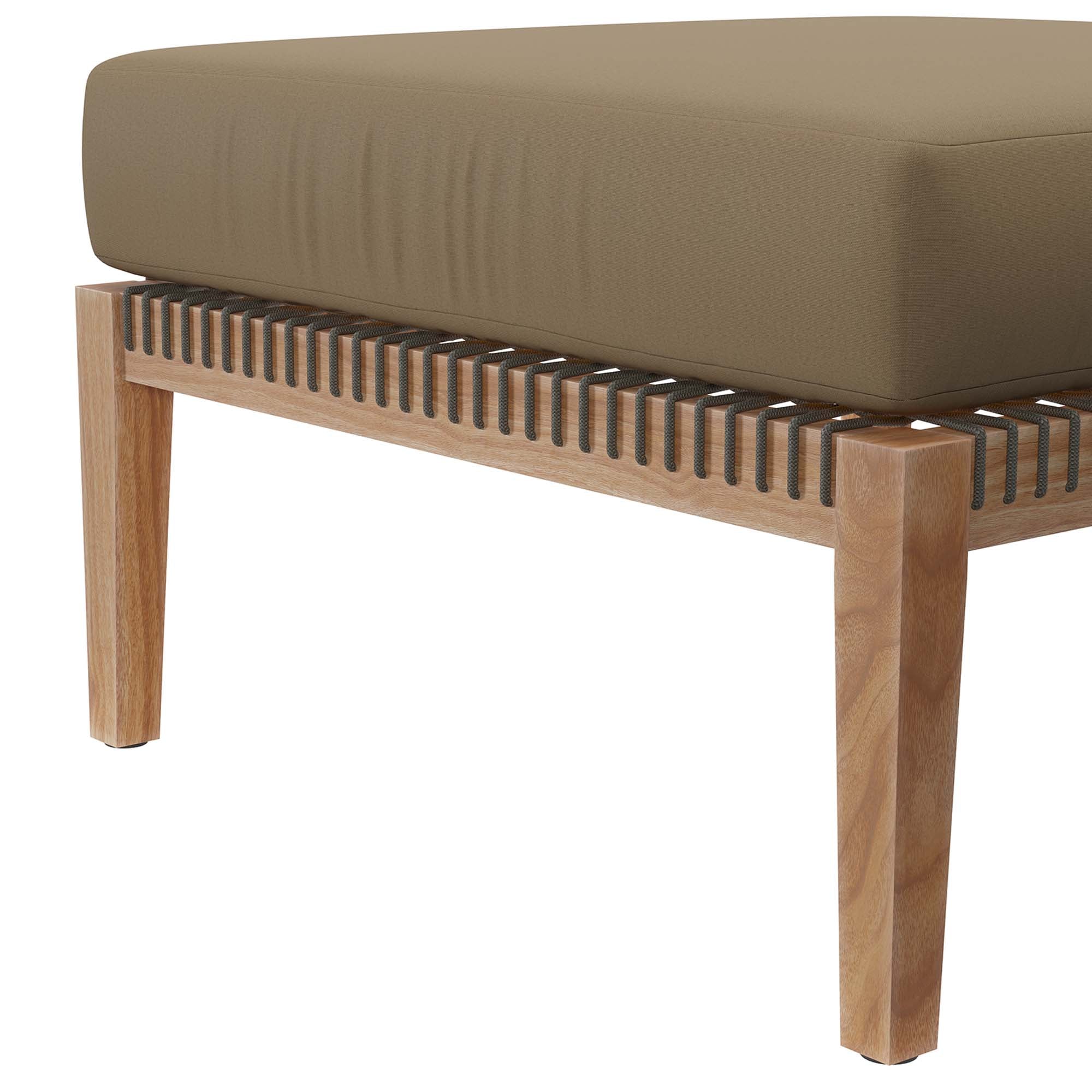 Clearwater Outdoor Patio Teak Wood Ottoman by Modway - Image 4