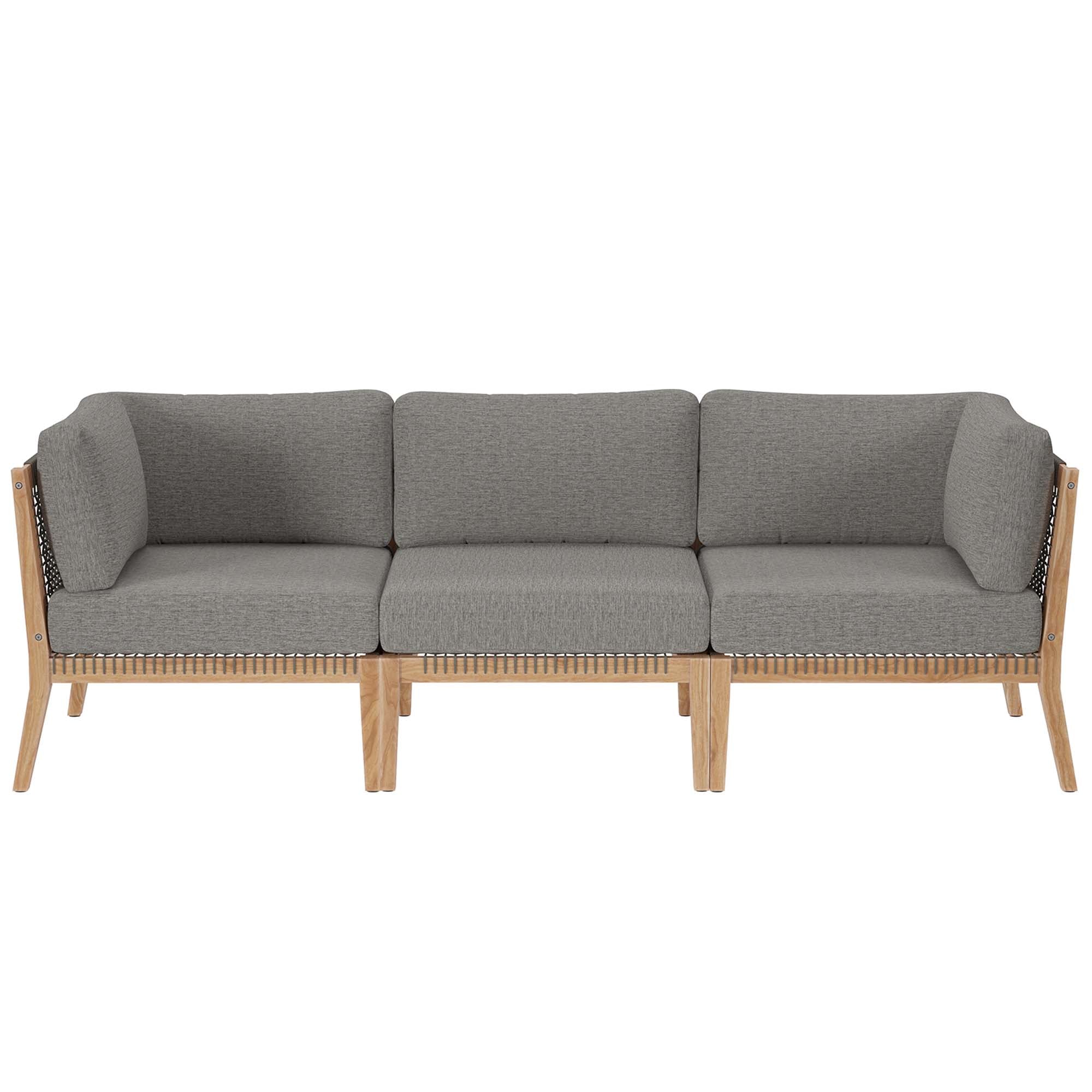 Clearwater Outdoor Patio Teak Wood Sofa by Modway - Image 27